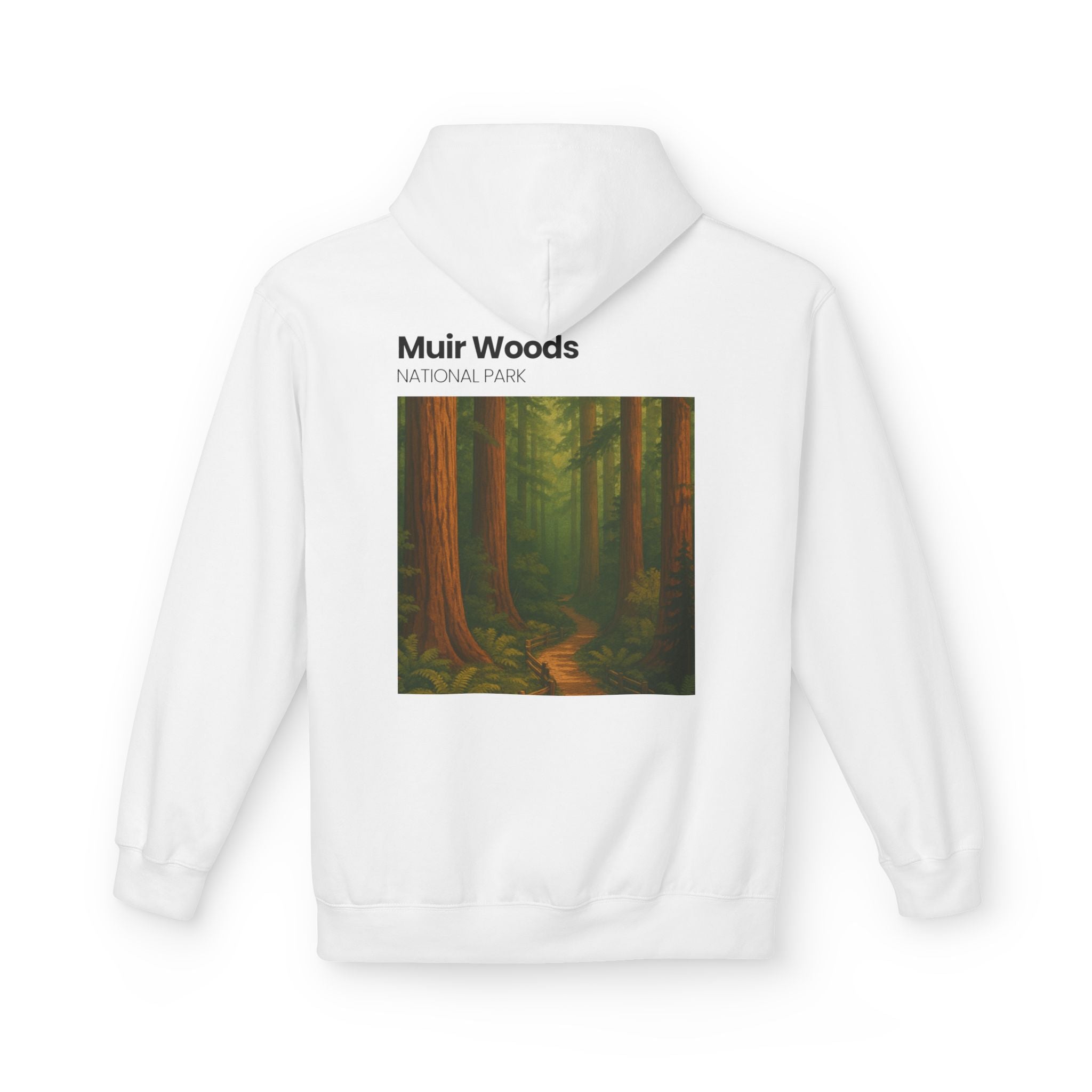 Muir Woods National Park Forest Path Hoodie | Vintage Nature Poster