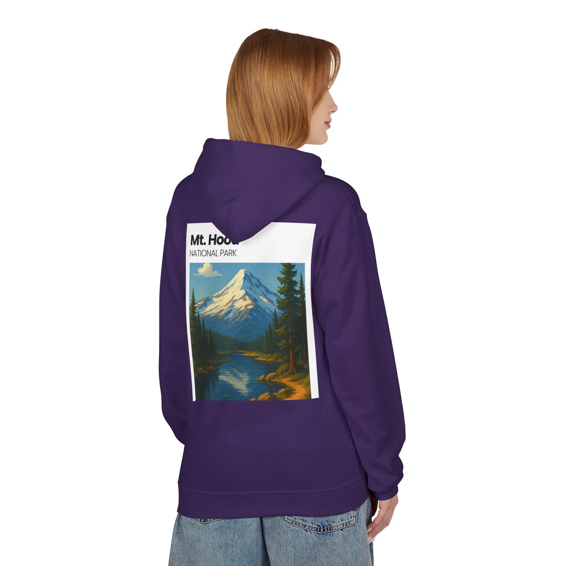 Mt. Hood National Park landscape Hoodie | Vintage mountain poster design