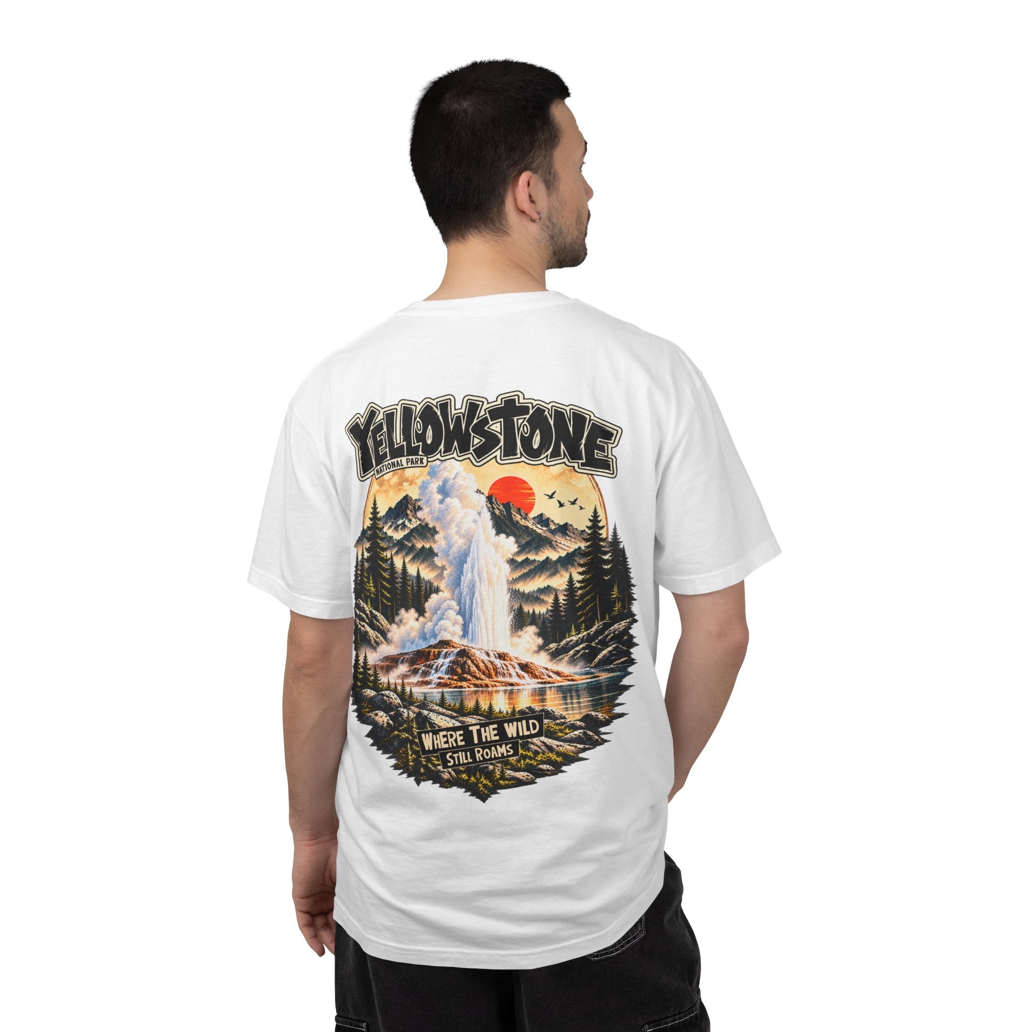 Yellowstone Old Faithful – Where the Wild Still Roams T-Shirt Model1