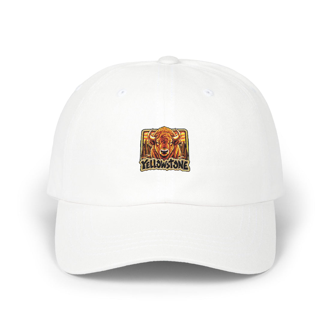 Yellowstone National Park Bison Square Logo Dad Hat