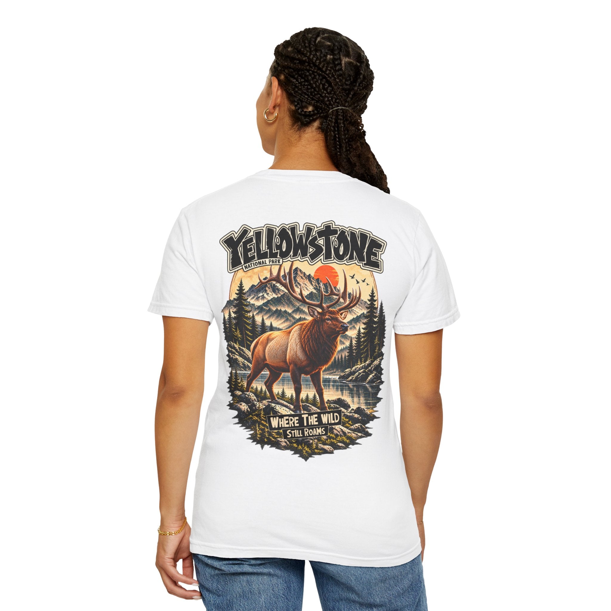 Yellowstone Elk – Where the Wild Still Roams T-Shirt Model1