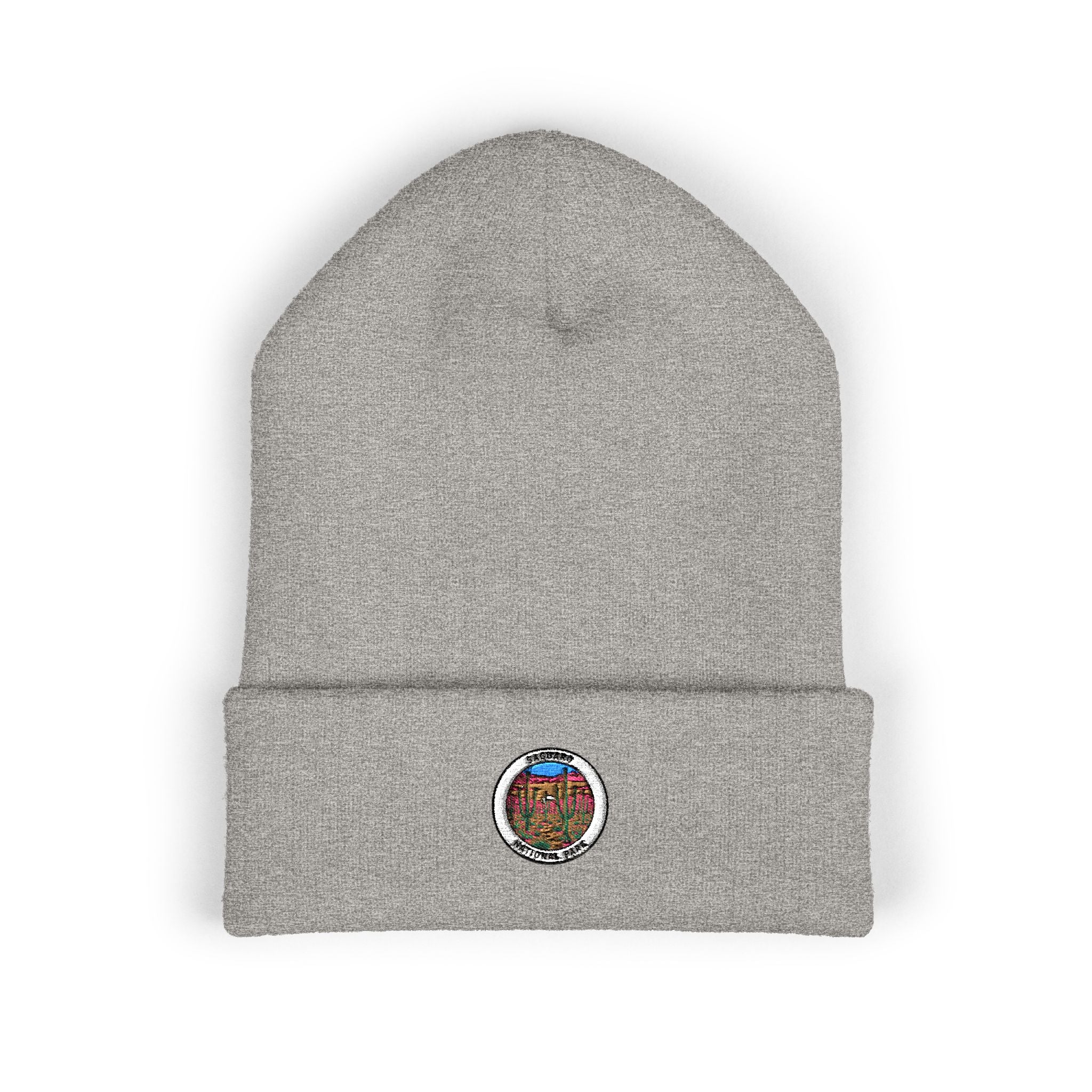 Vintage Floral Crest Beanie | Embroidered Cuffed Beanie