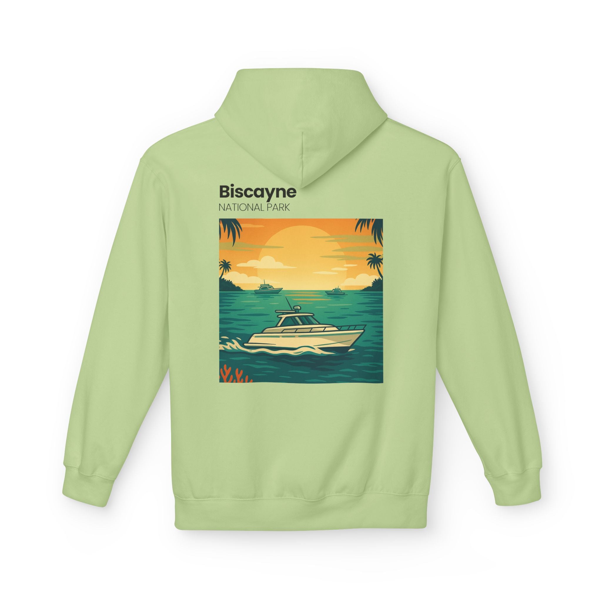 Biscayne National Park Boat Sunset Hoodie | Nautical Tropical Graphic