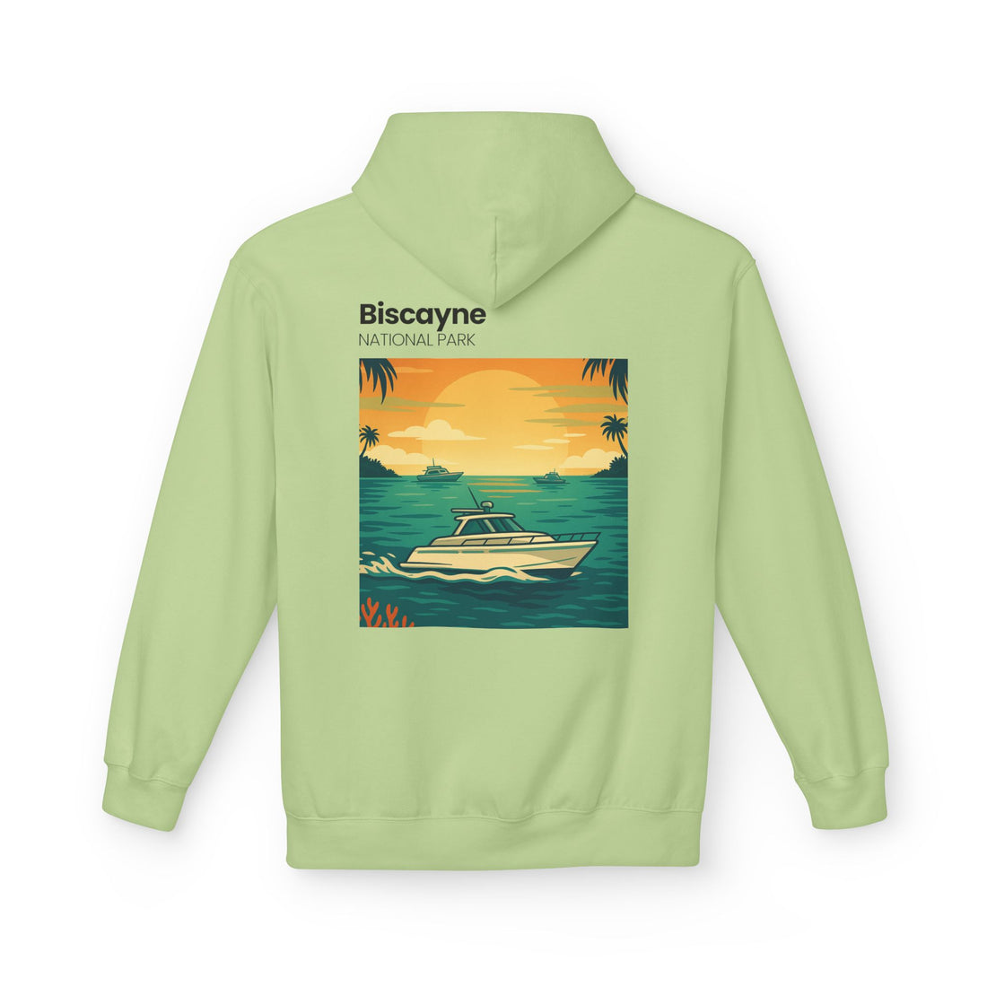 Biscayne National Park Boat Sunset Hoodie | Nautical Tropical Graphic
