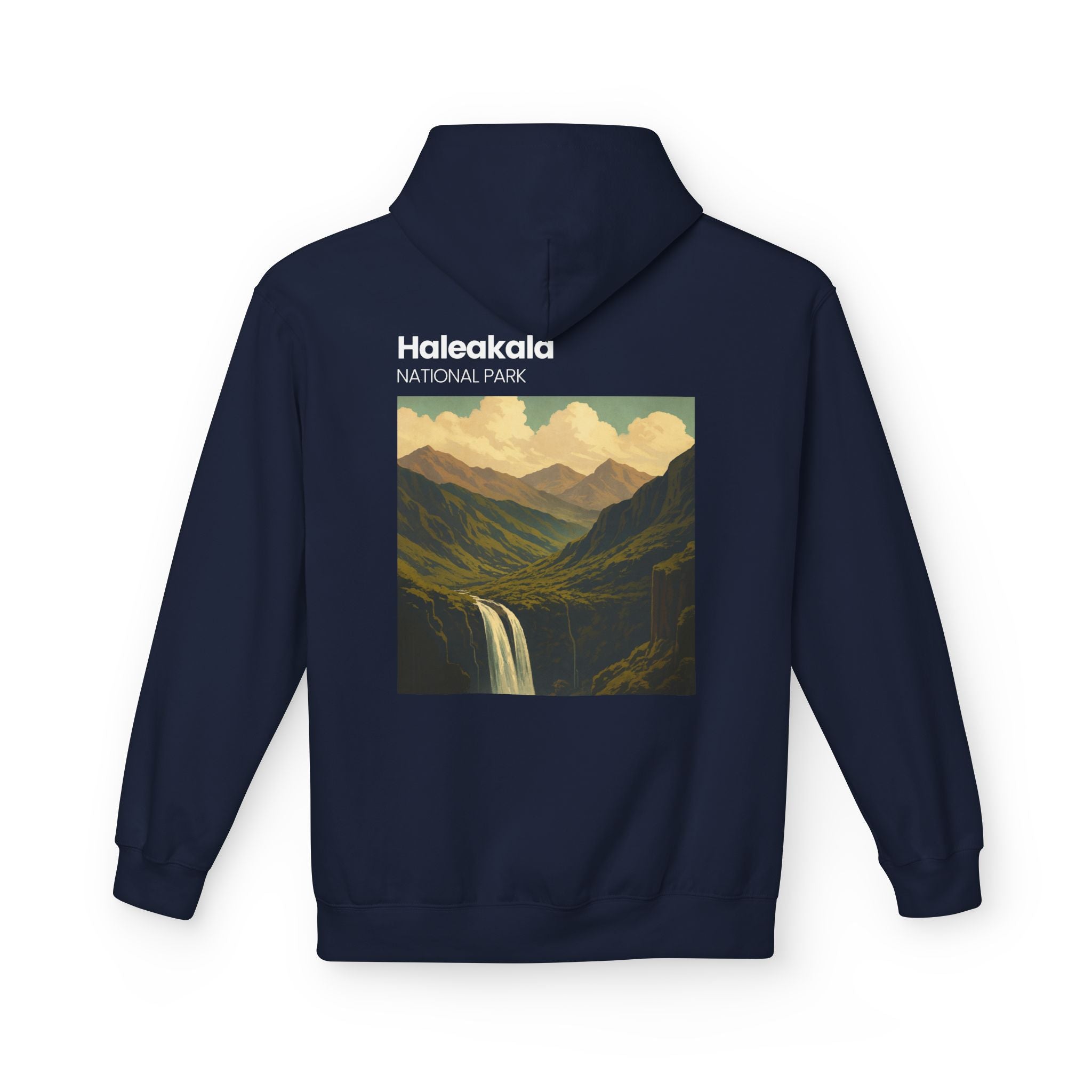 Haleakala National Park Landscape Hoodie | Vintage Mountain Waterfall
