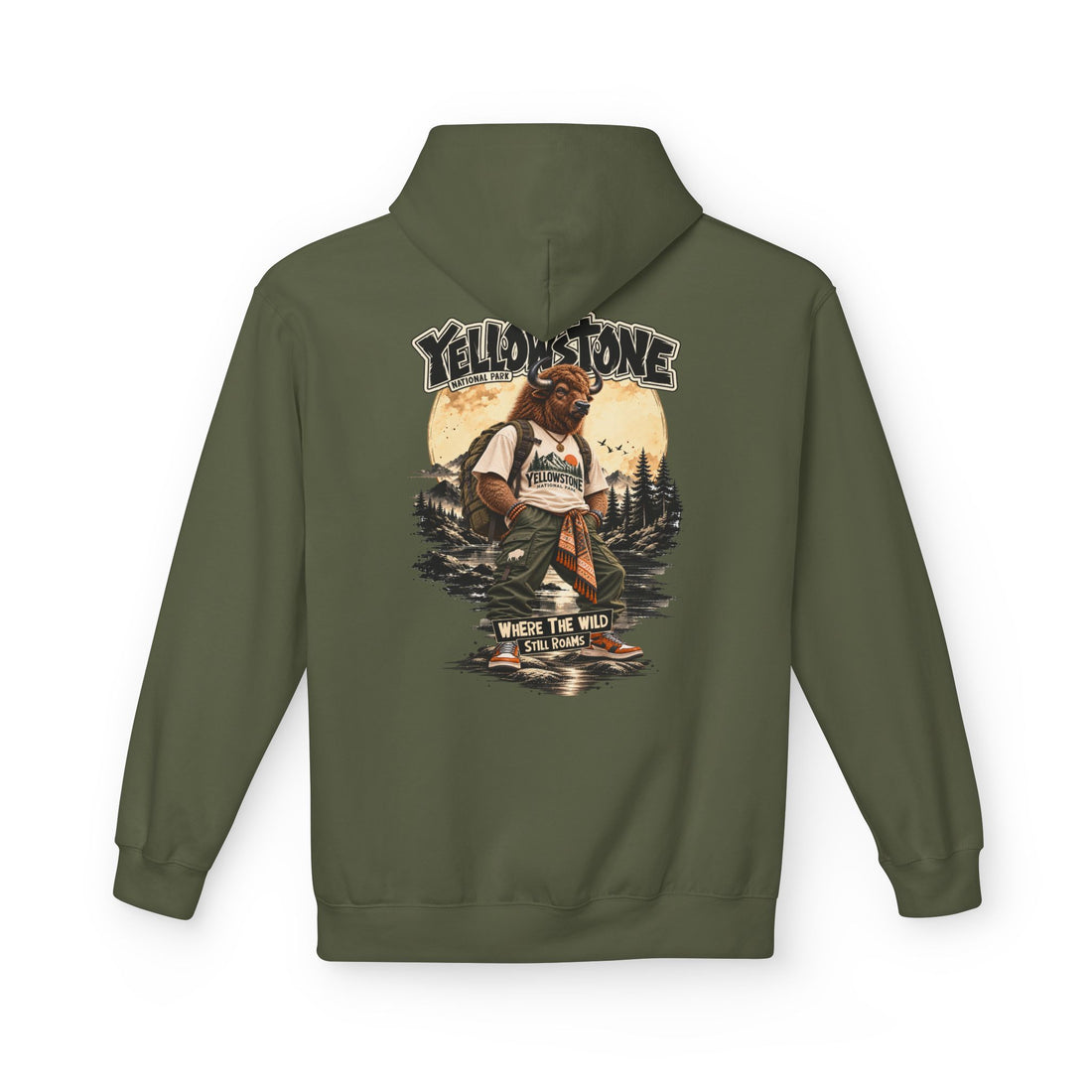 Yellowstone Bison – Where the Wild Still Roams Hoodie Model1