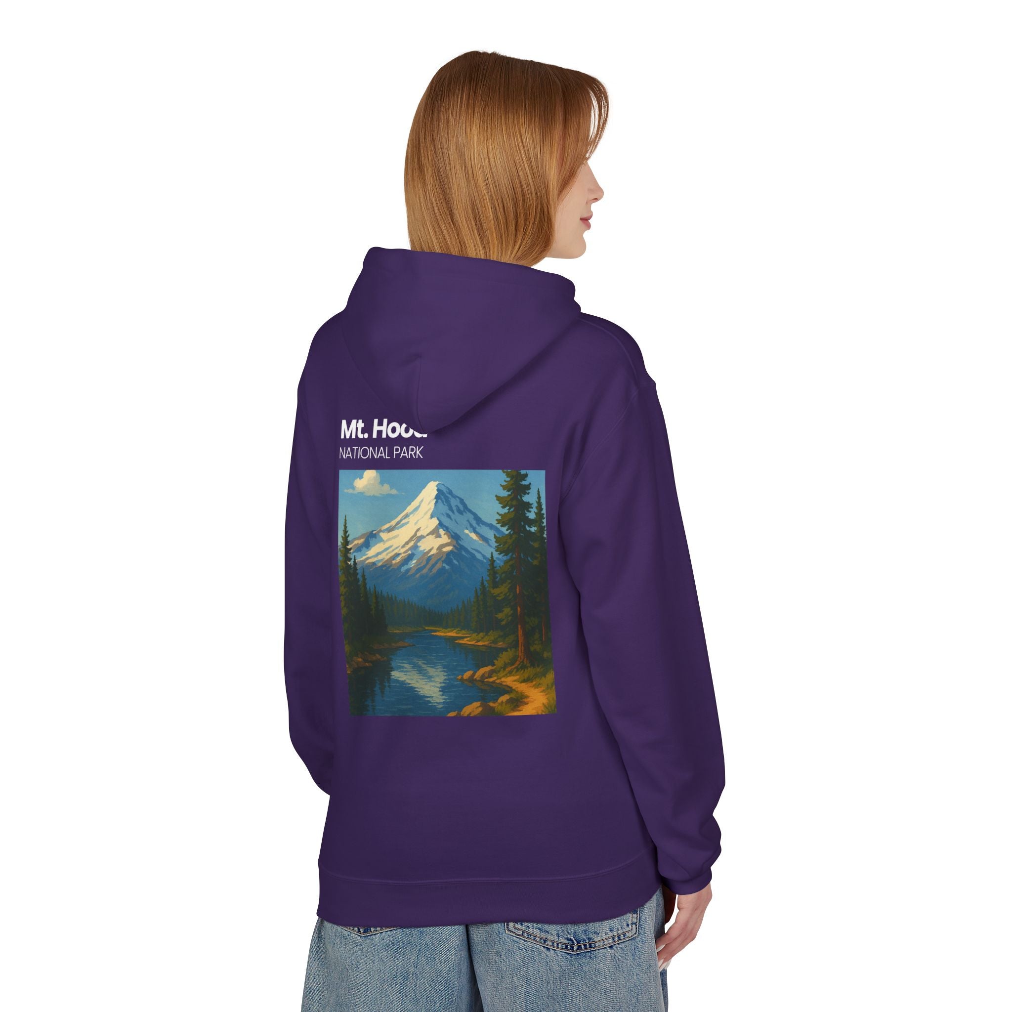 Mt. Hood National Park landscape Hoodie | Vintage mountain poster design
