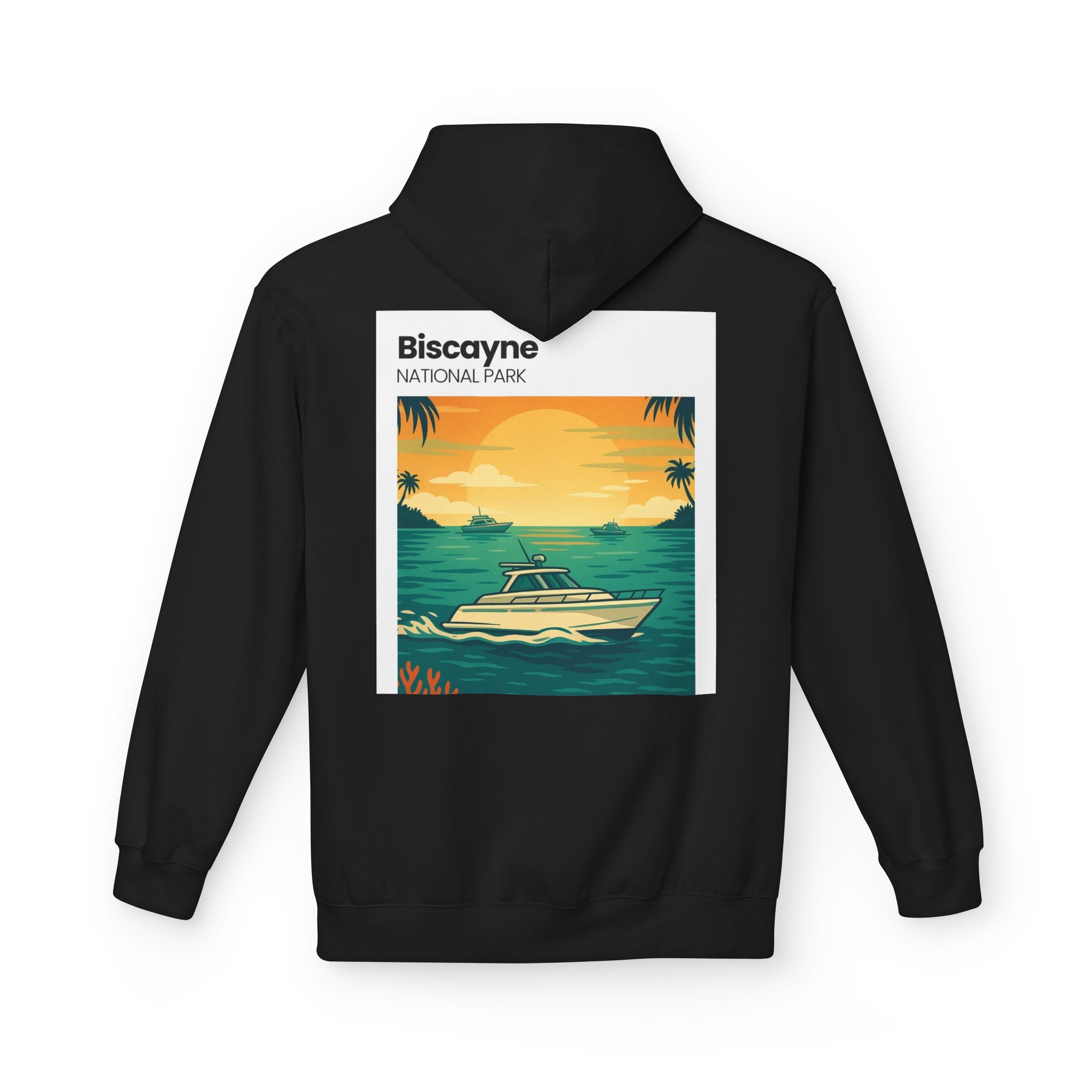 Biscayne National Park Boat Sunset Hoodie | Nautical Tropical Graphic
