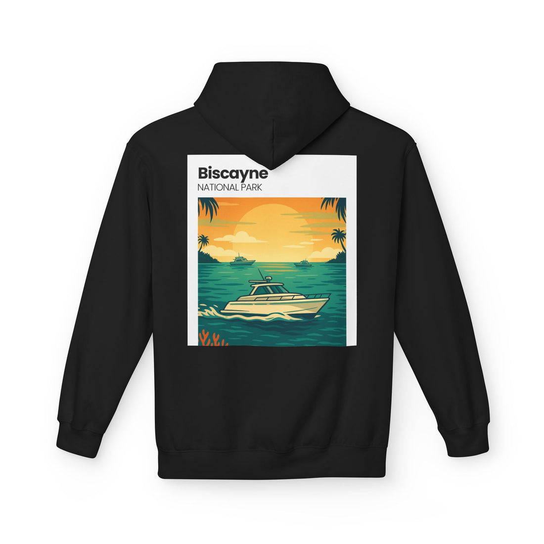 Biscayne National Park Boat Sunset Hoodie | Nautical Tropical Graphic