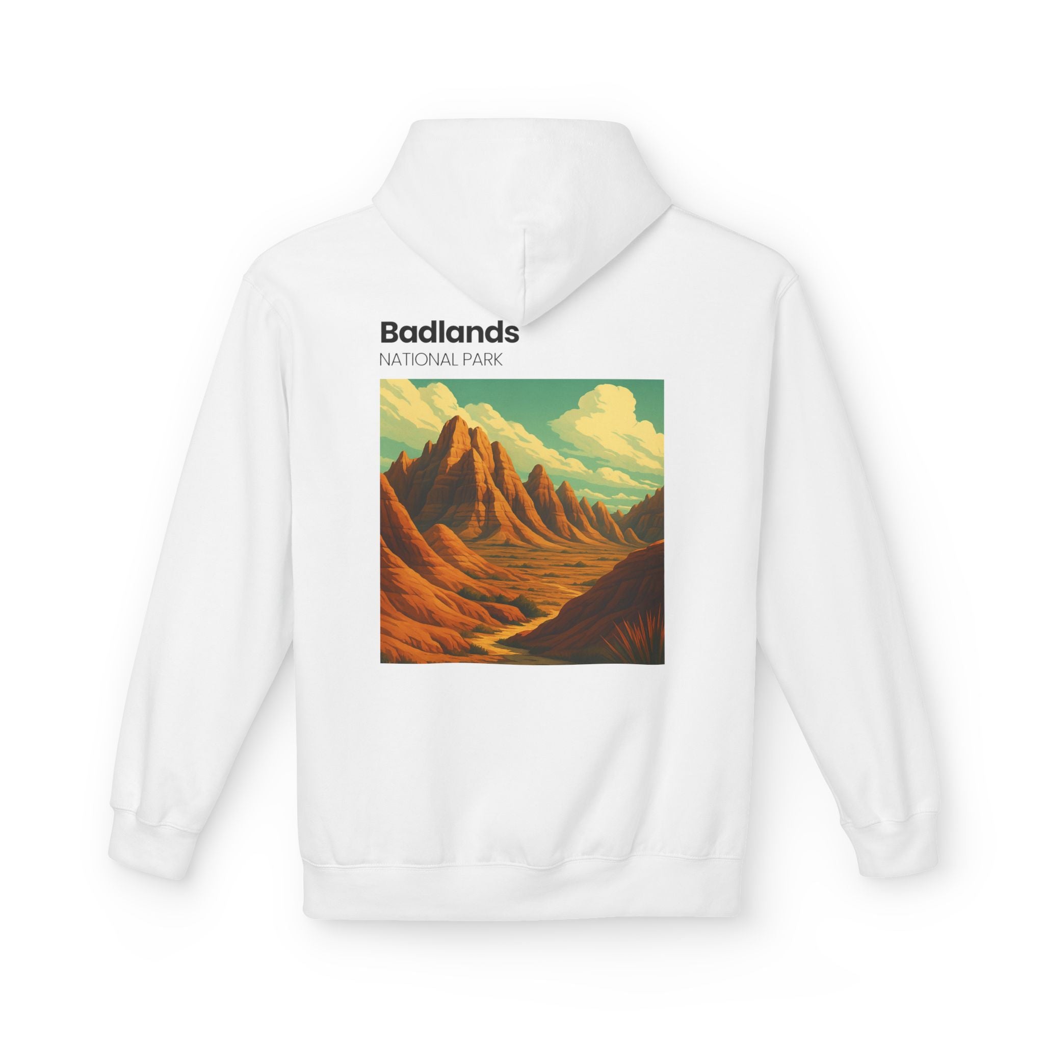 Badlands National Park landscape hoodie | vintage desert mountain art