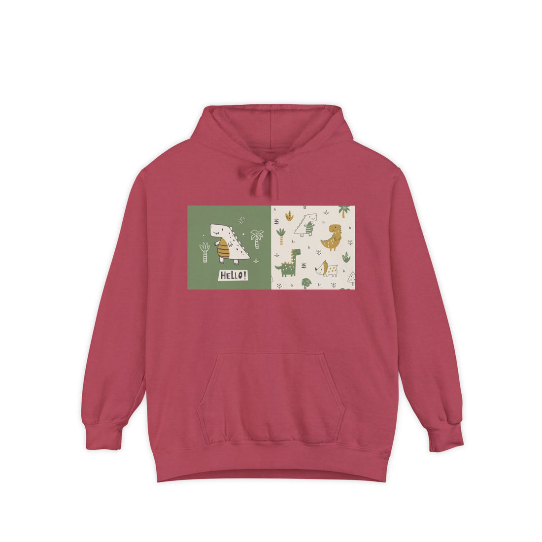 Whimsical Animal Design Hoodie - Cozy Unisex Garment-Dyed Apparel