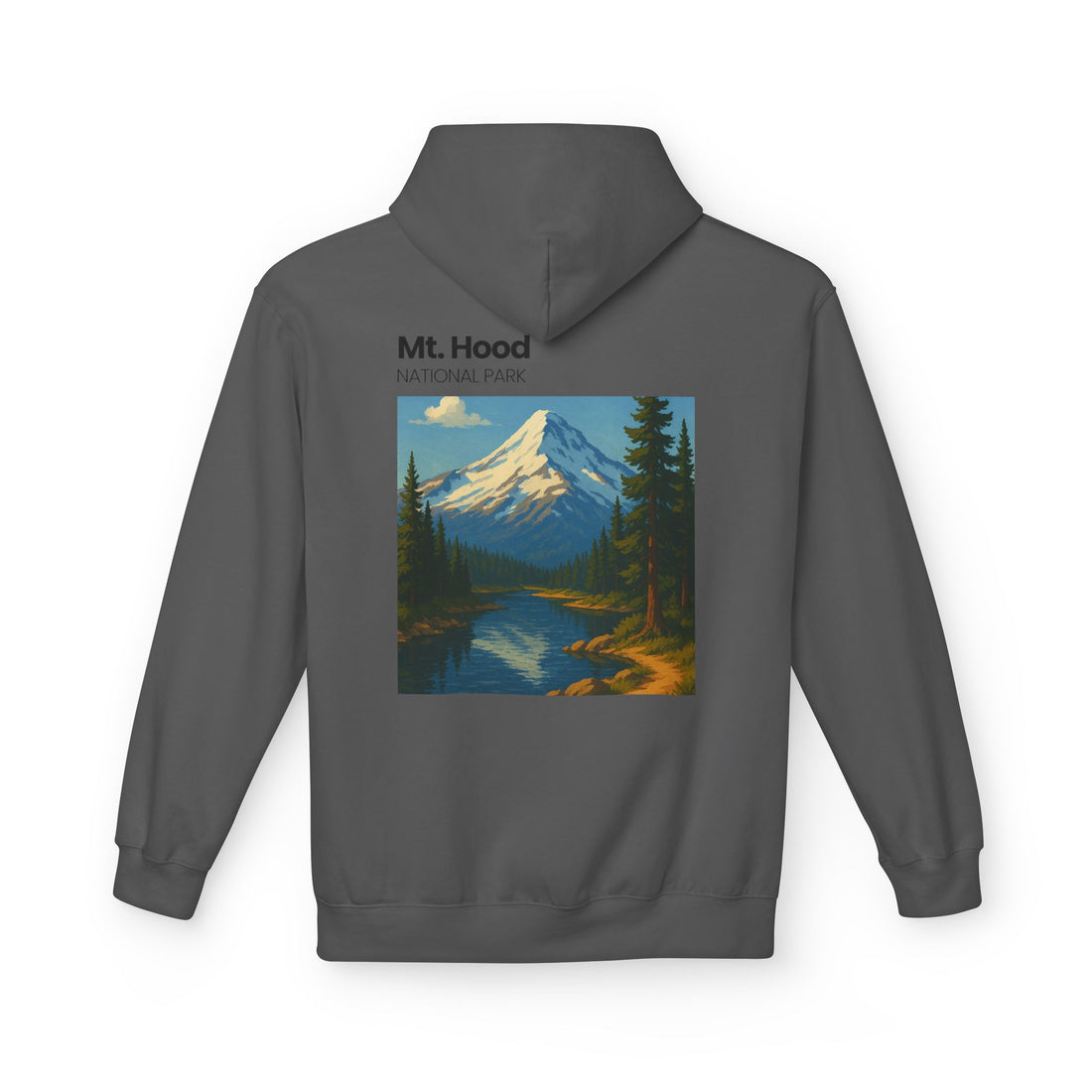 Mt. Hood National Park landscape Hoodie | Vintage mountain poster design