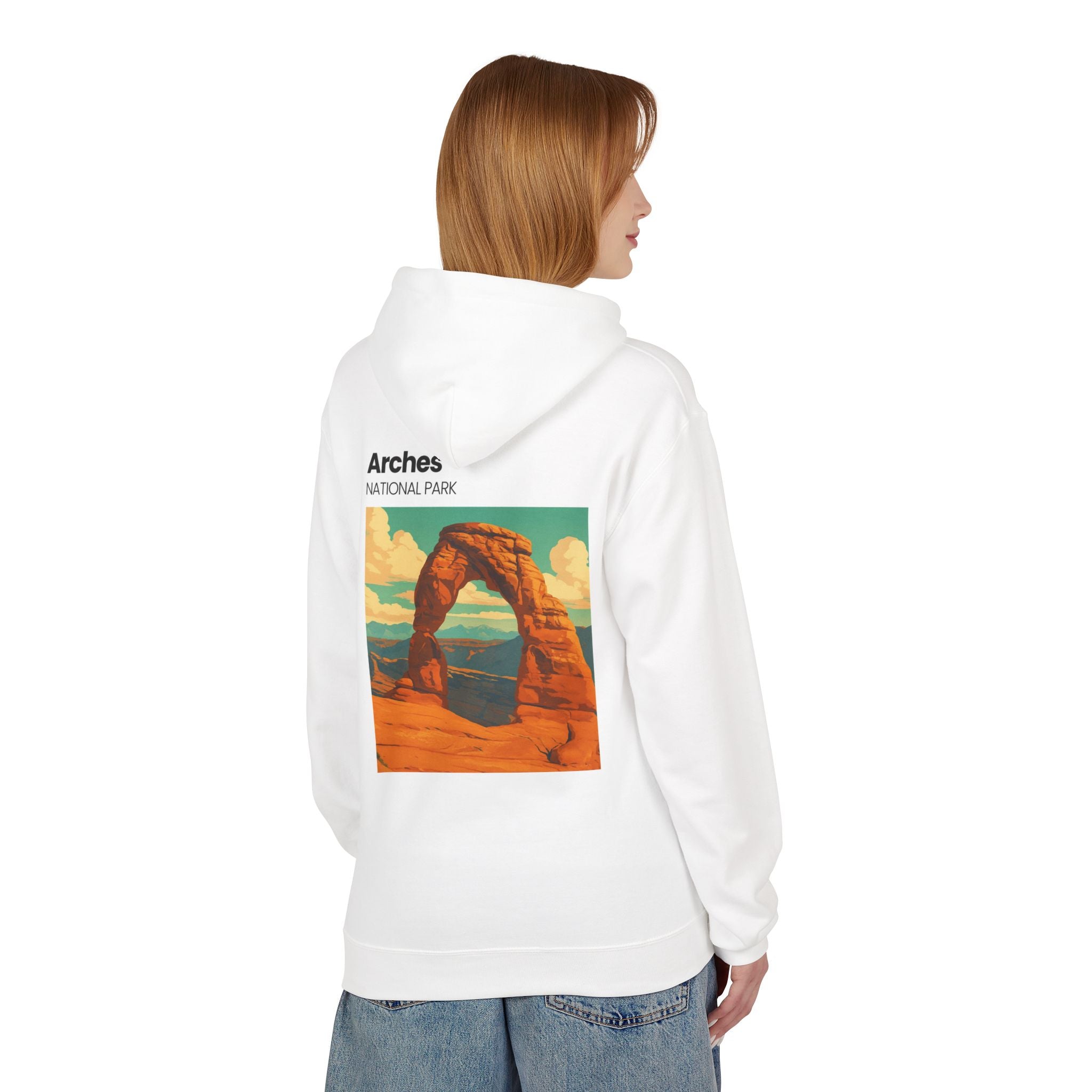 Arches National Park Arch Hoodie | Vintage Travel Poster Style