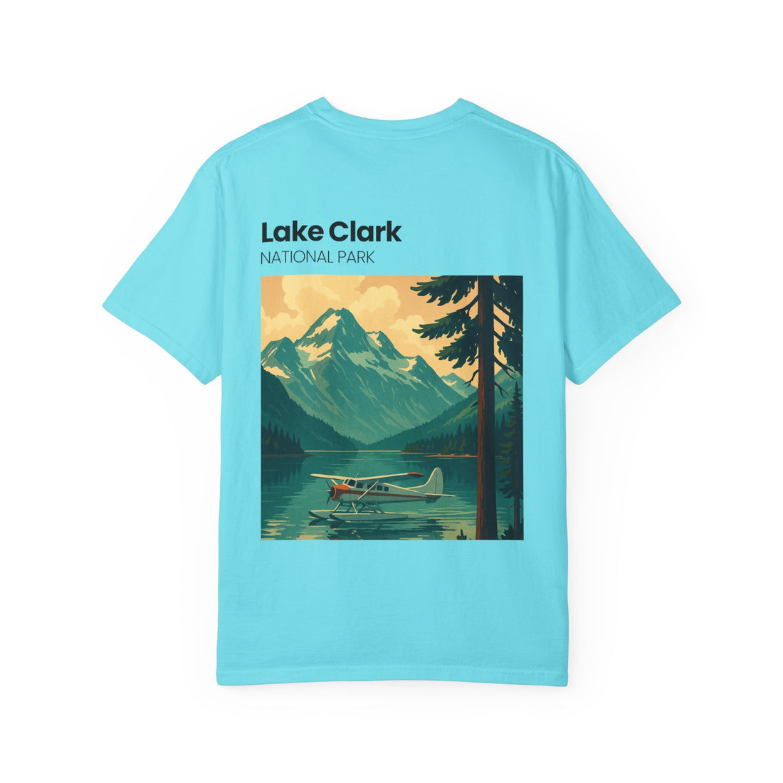 Lake Clark National Park Seaplane Graphic T-shirt | Vintage Travel Poster