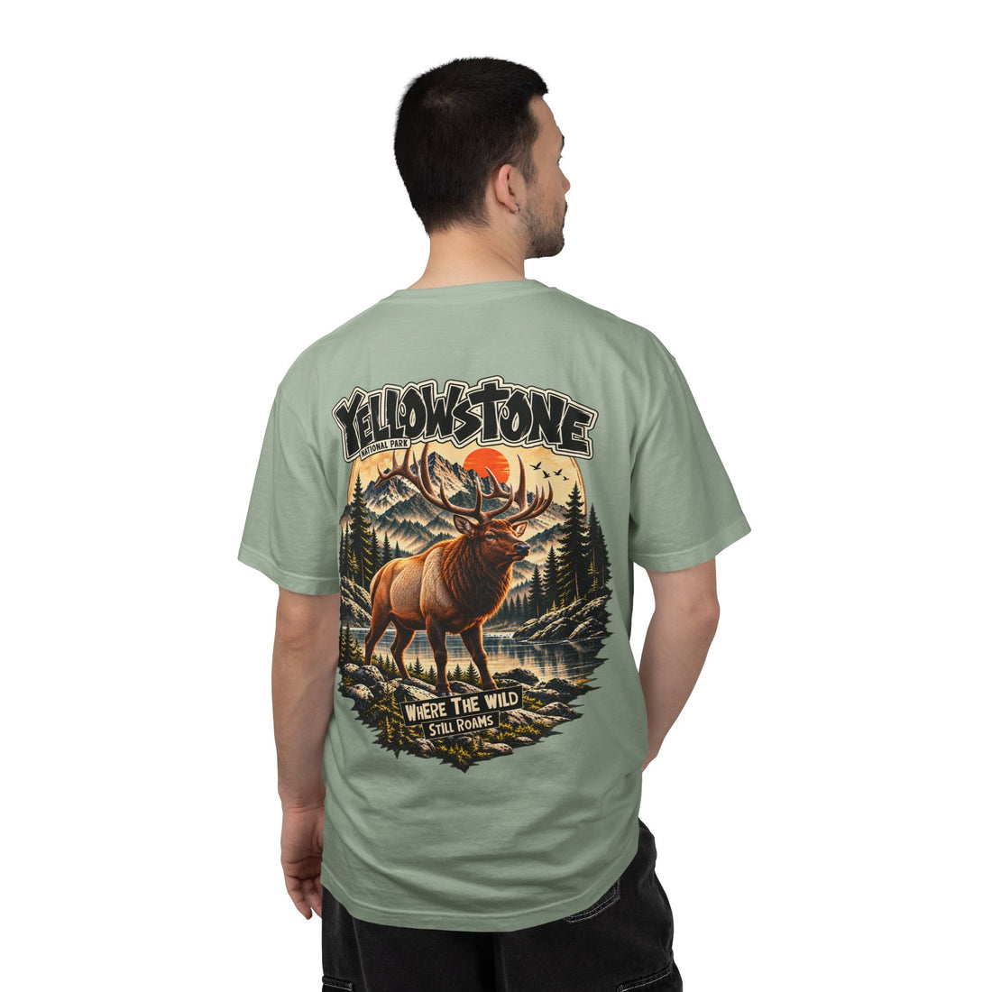 Yellowstone Elk – Where the Wild Still Roams T-Shirt Model1