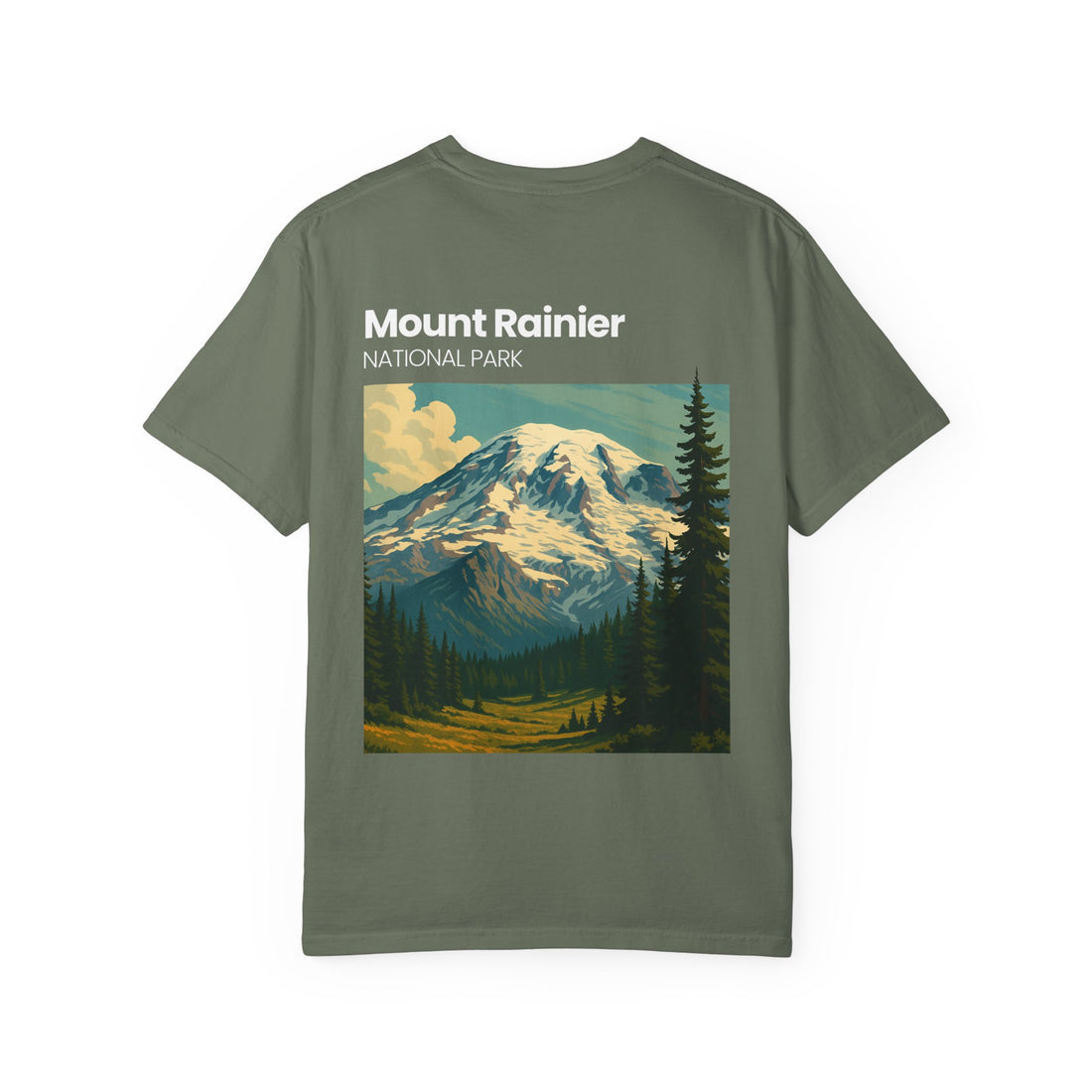 Mount Rainier National Park Poster T-Shirt | Vintage Landscape Graphic