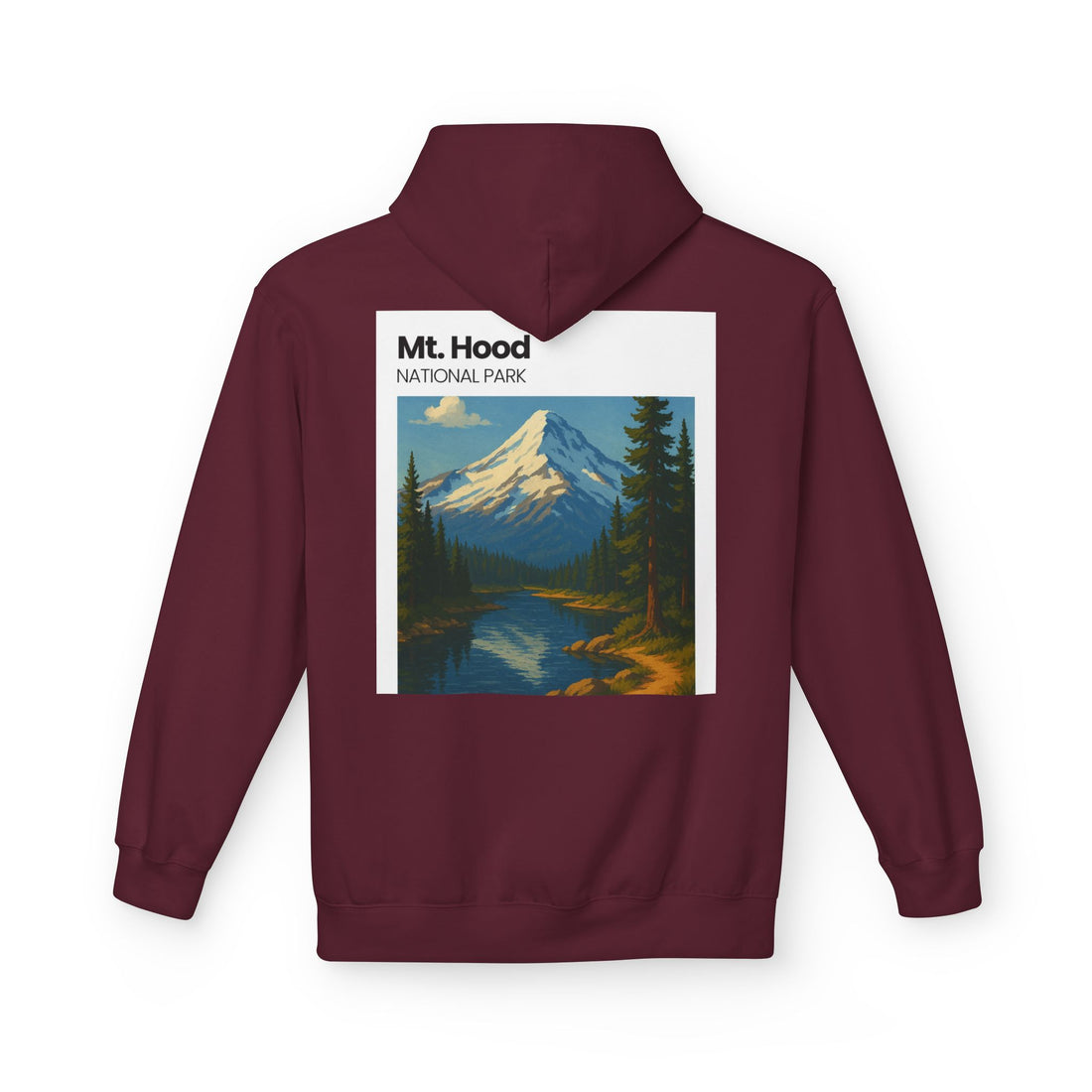 Mt. Hood National Park landscape Hoodie | Vintage mountain poster design