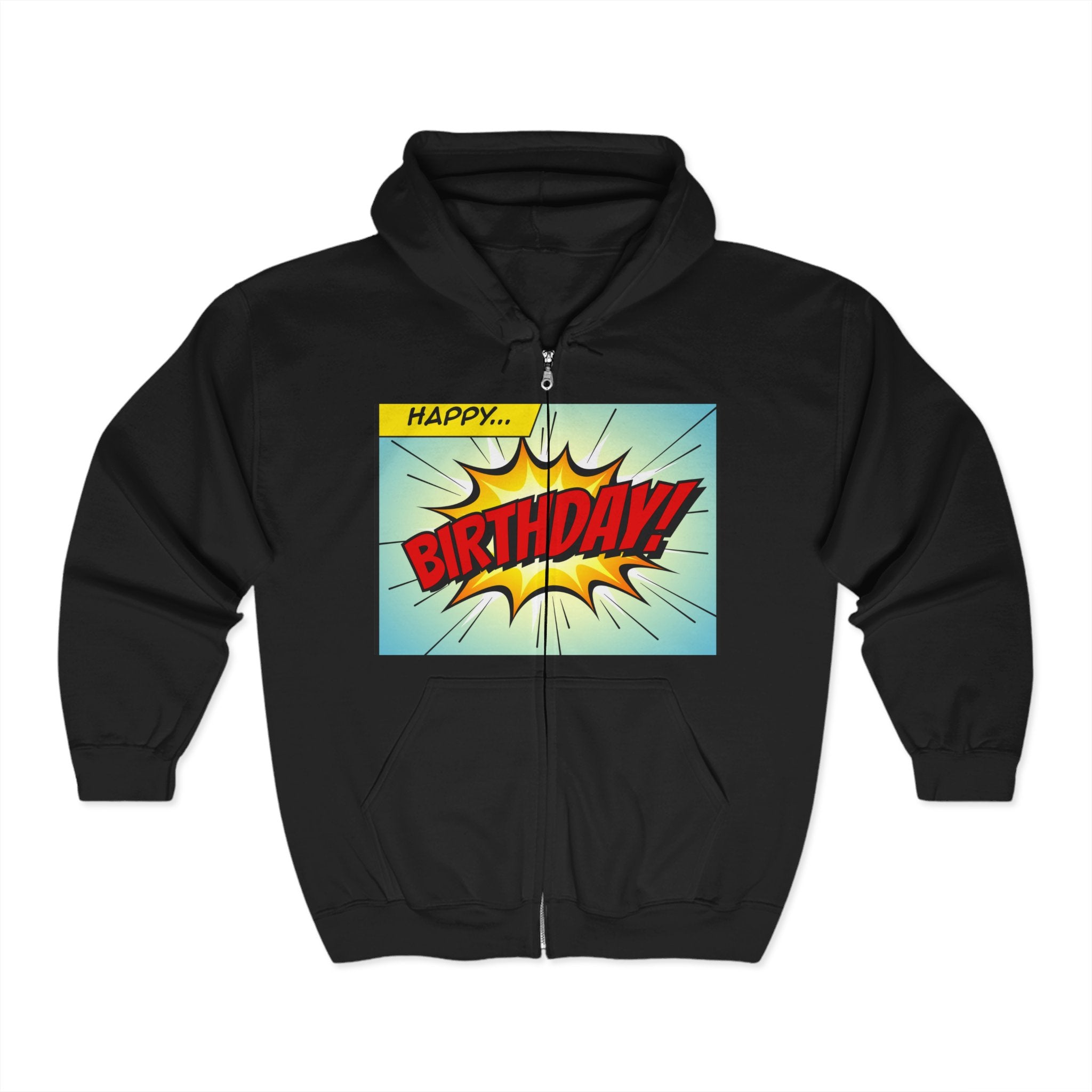 Happy Birthday Full Zip Hoodie - Unisex Heavy Blend™ Sweatshirt