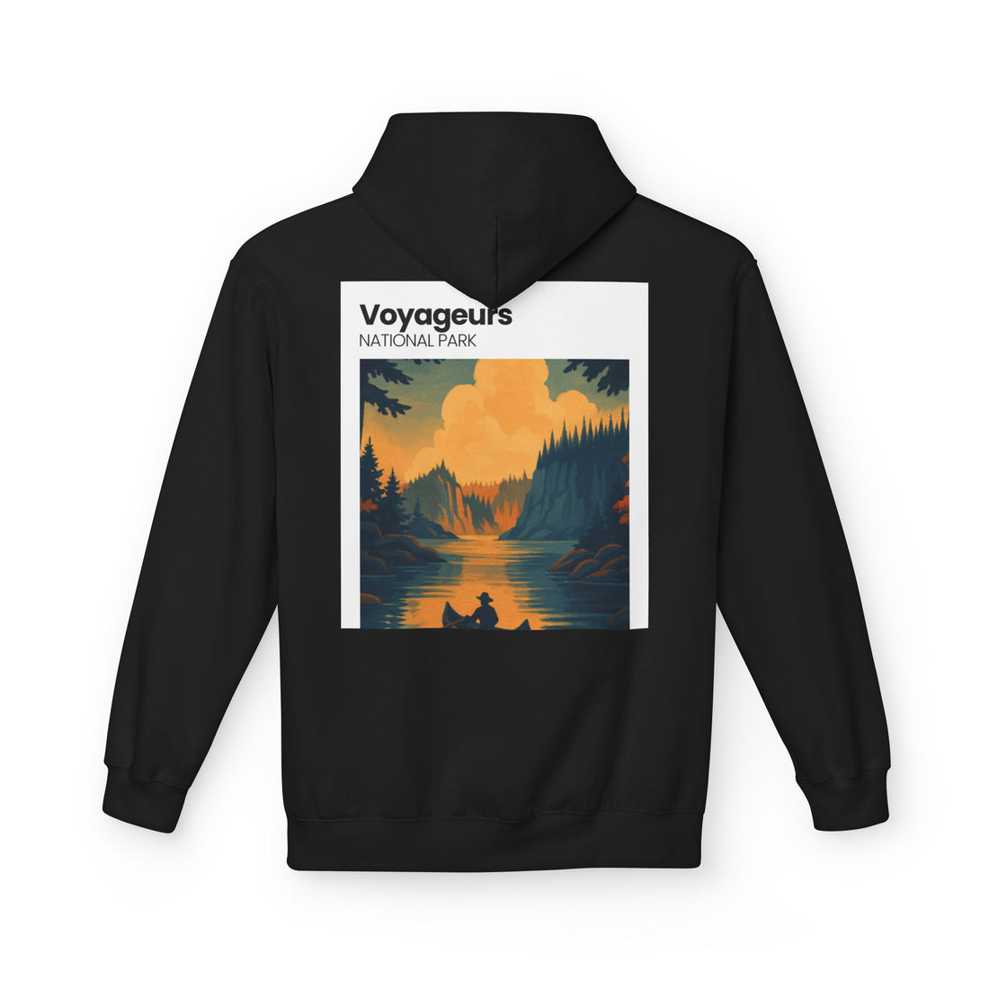 Voyageurs National Park Canoe Sunset Hoodie | Nature Landscape Pullover