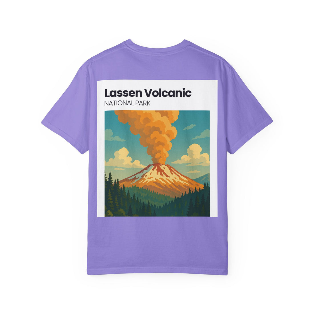 Lassen Volcanic Poster Art T-Shirt | Mountain Eruption Design