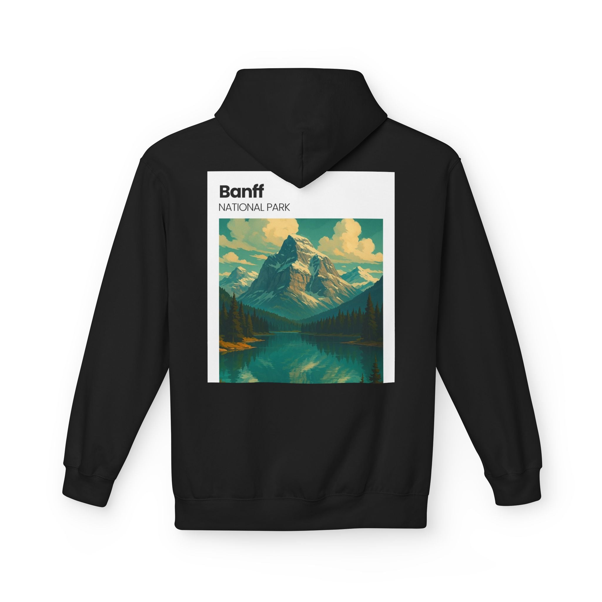 Banff National Park landscape Hoodie | Mountain Lake Vintage Poster