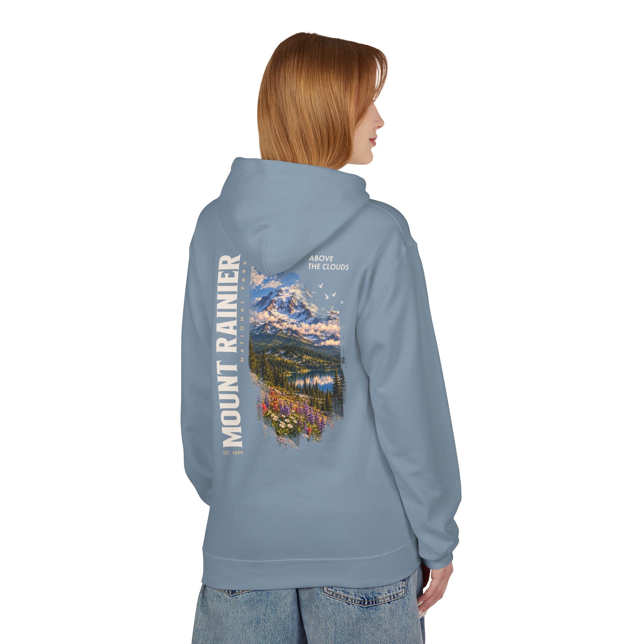Mount Rainier National Park –  Alpine Scene Graphic Hoodie