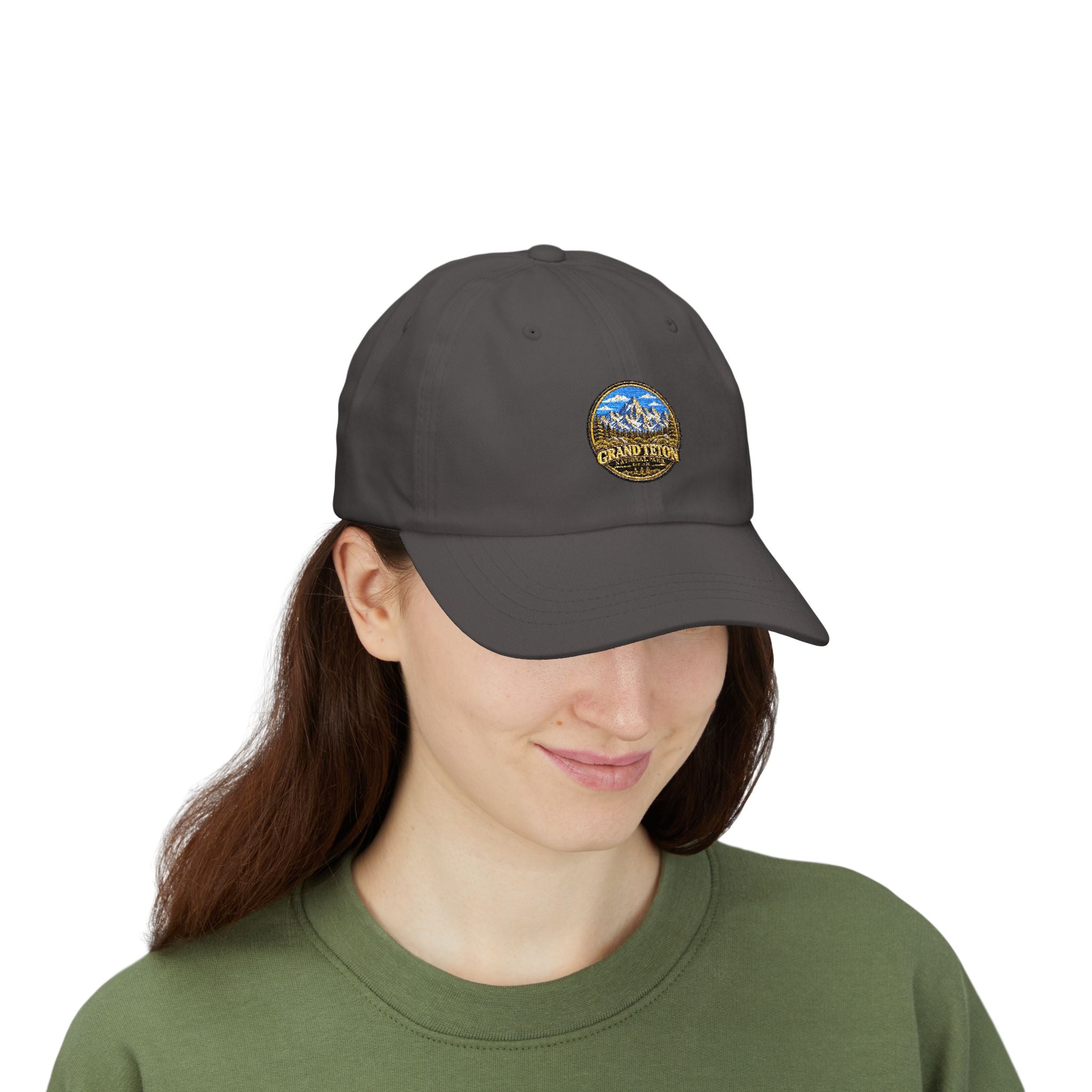 Grand Teton National Park Teton Peaks Round Logo Dad Cap