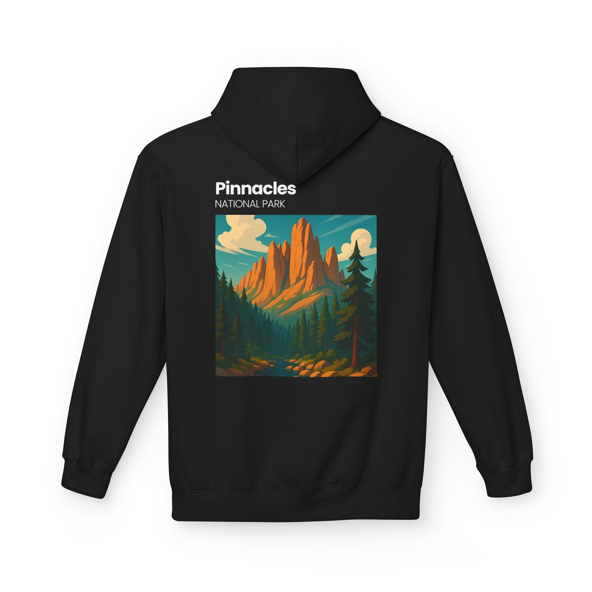 Pinnacles National Park vintage poster Hoodie | Mountain landscape camp retro