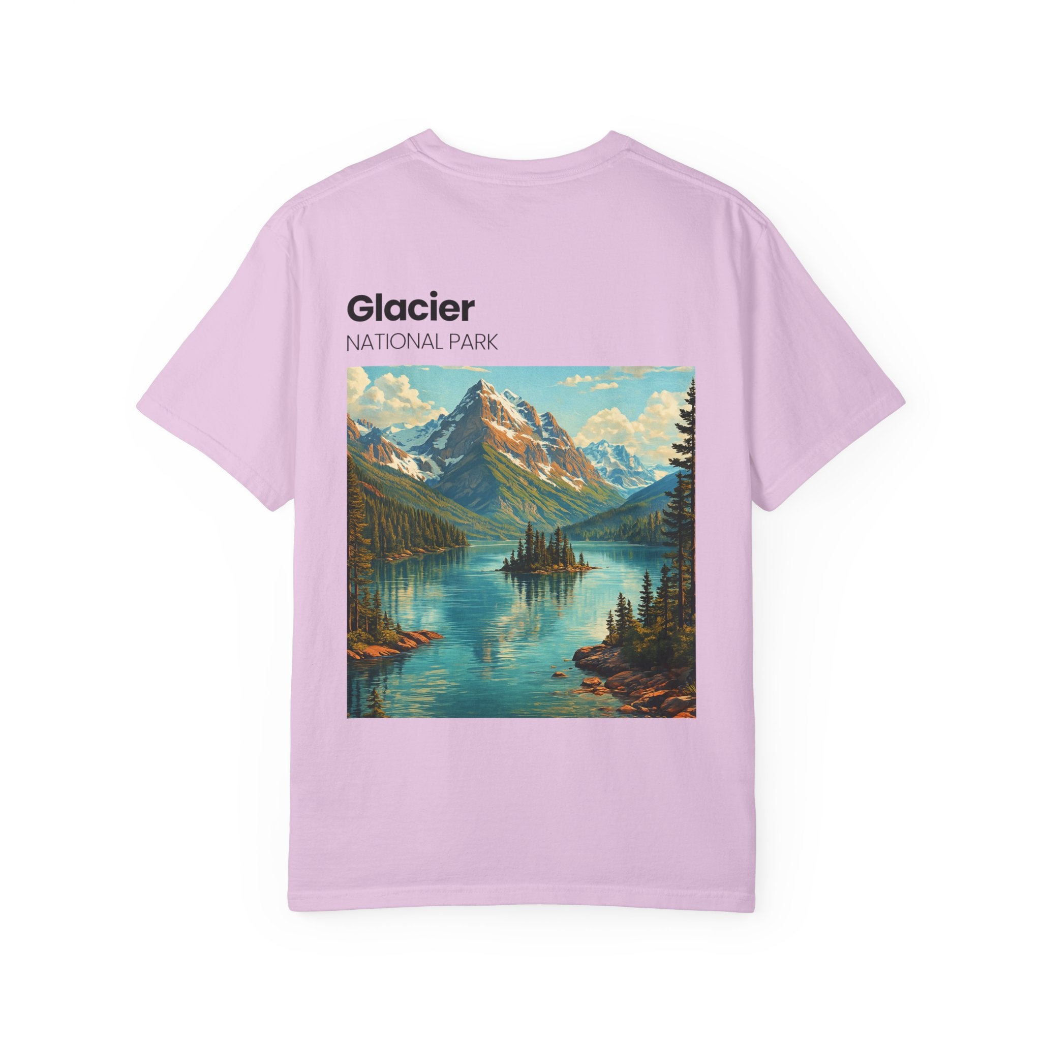 Glacier National Park Landscape T-shirt | Vintage Mountain Lake Tee