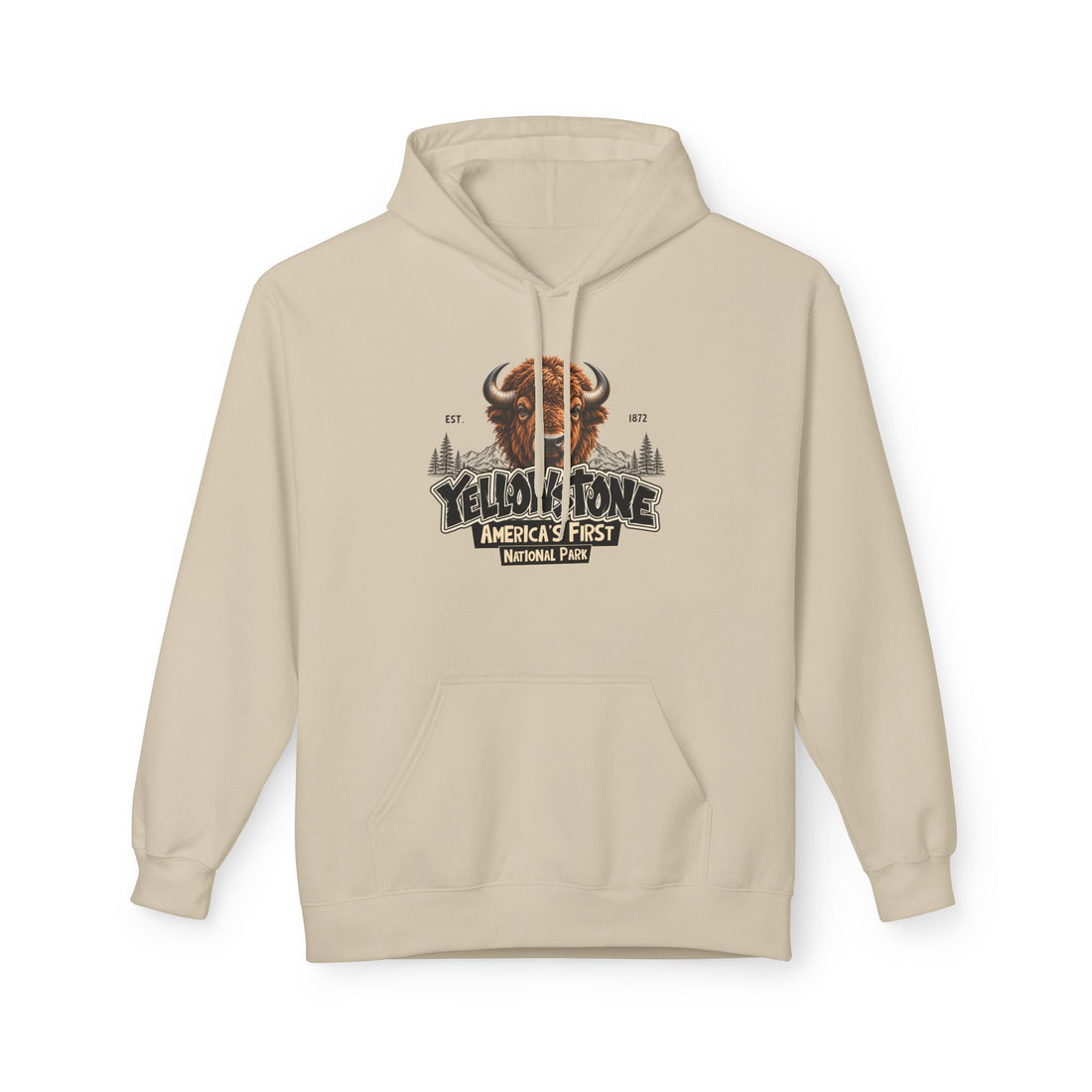 Yellowstone Bison – Where the Wild Still Roams Hoodie Model1