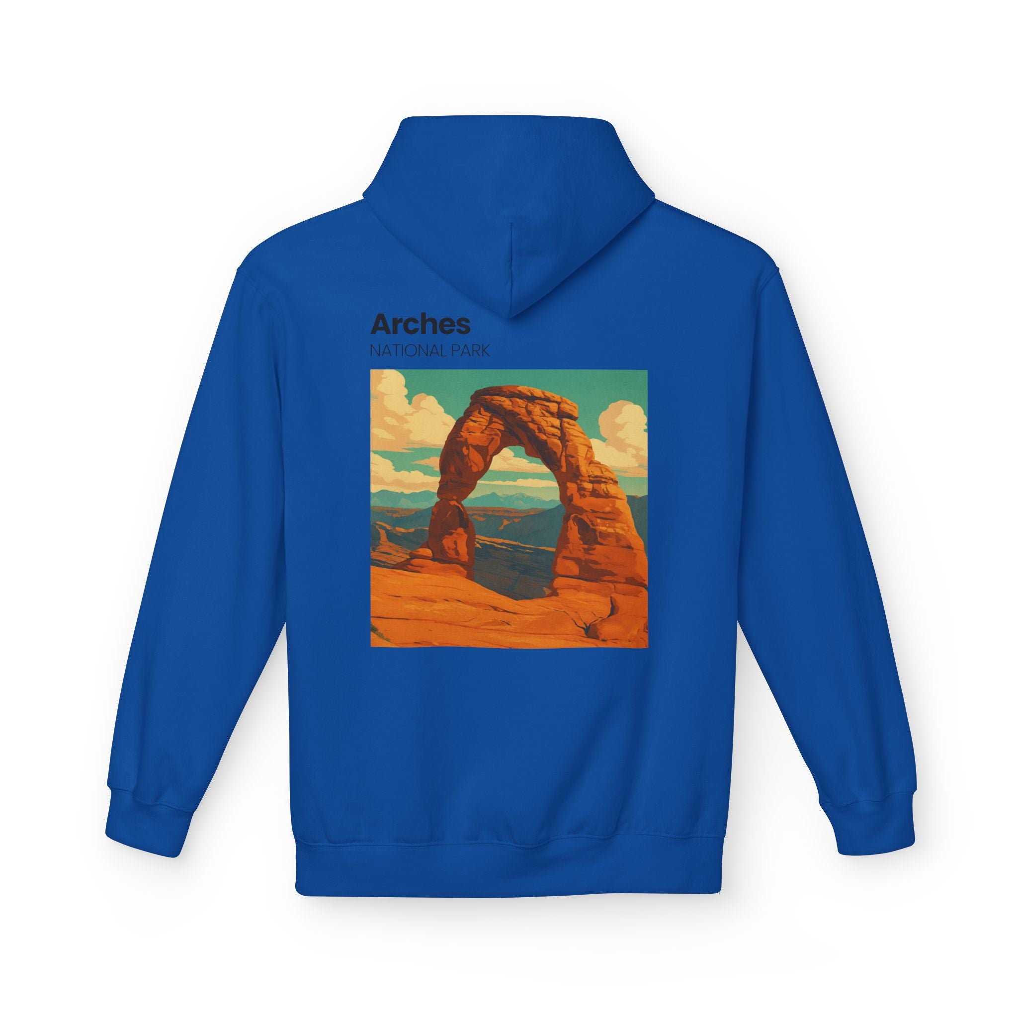 Arches National Park Arch Hoodie | Vintage Travel Poster Style