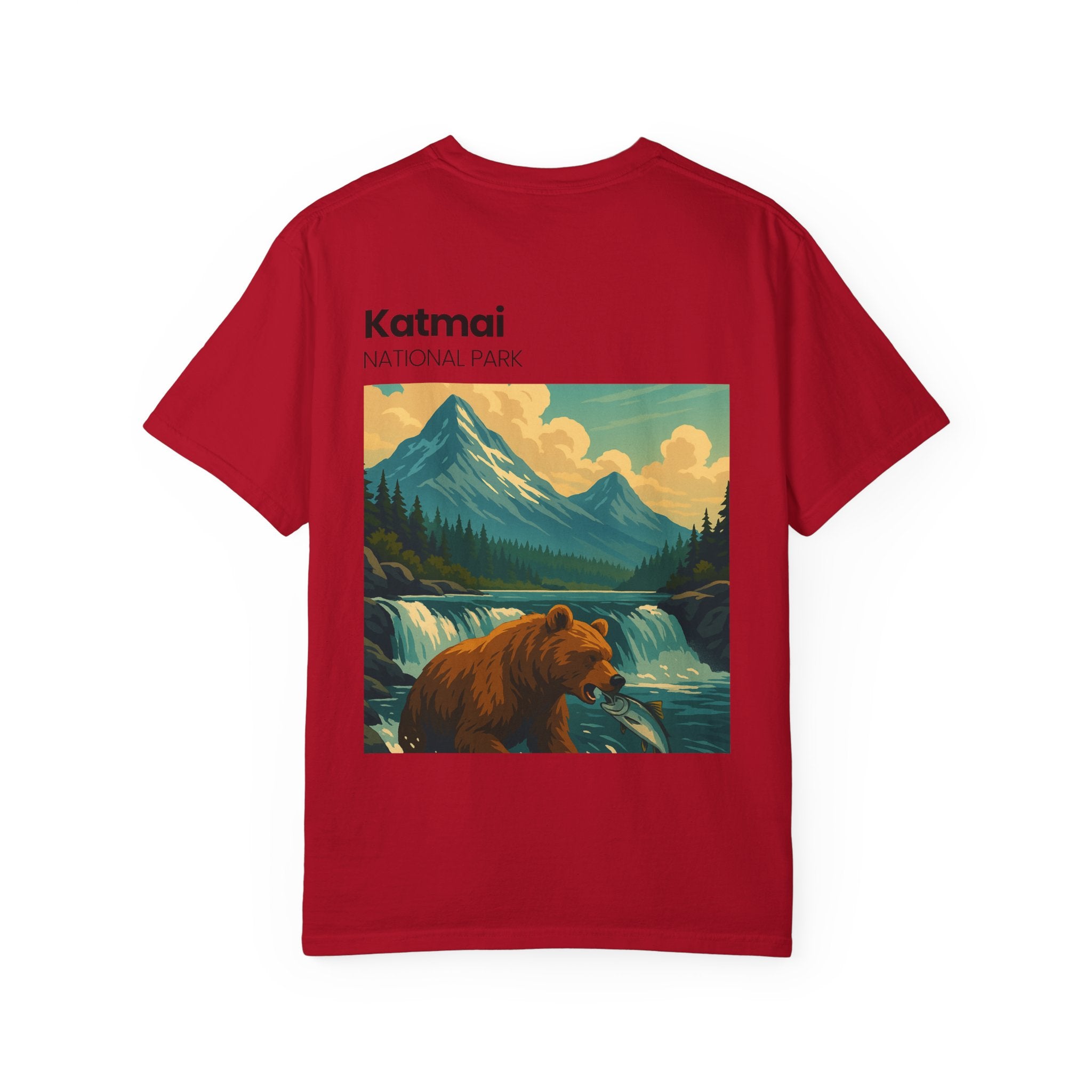 Katmai National Park Bear Illustration T-shirt | Mountain River Nature Tee