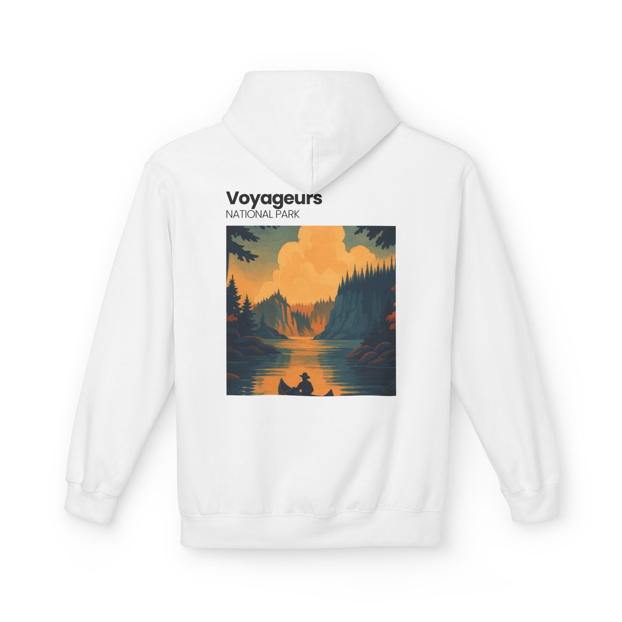 Voyageurs National Park Canoe Sunset Hoodie | Nature Landscape Pullover