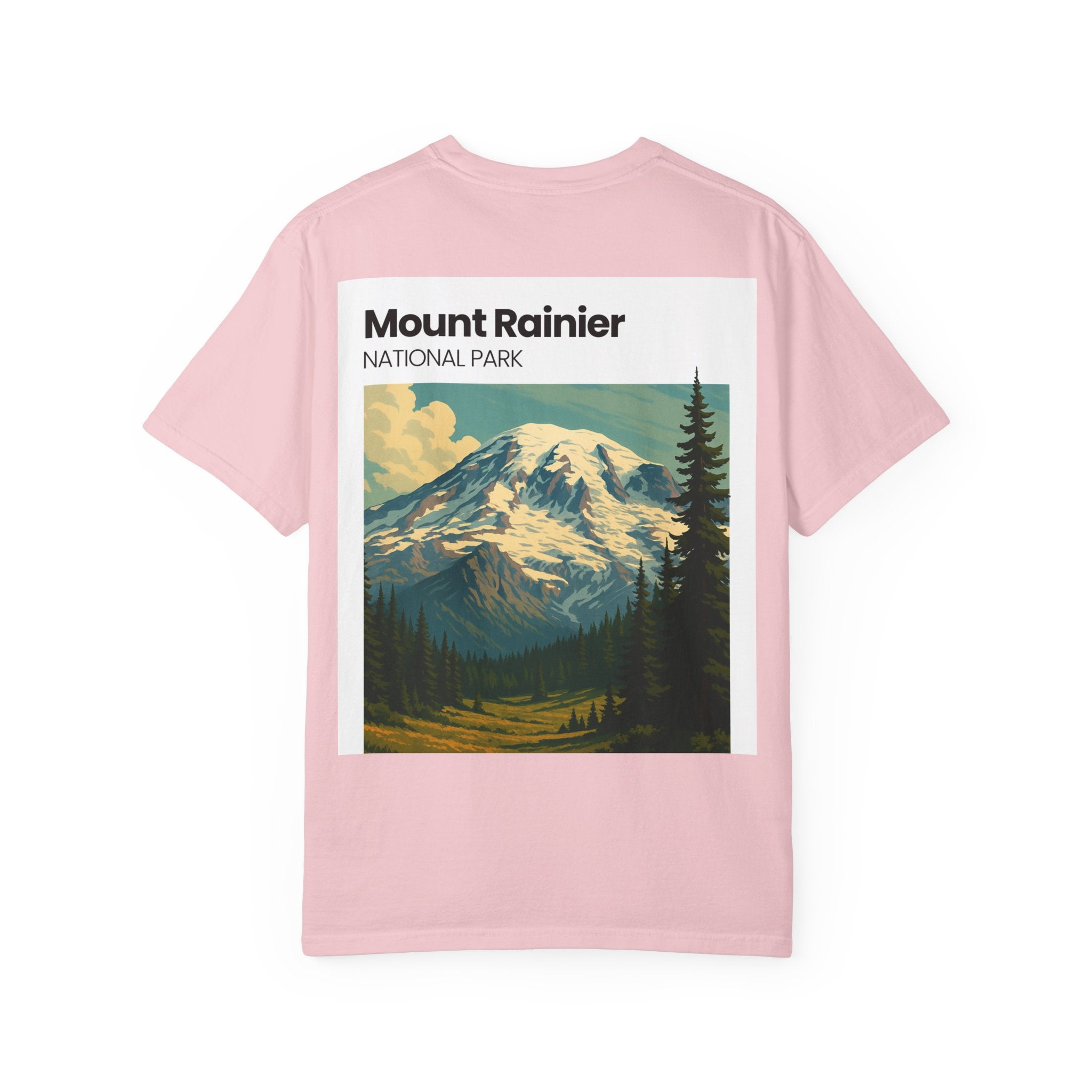 Mount Rainier National Park Poster T-Shirt | Vintage Landscape Graphic