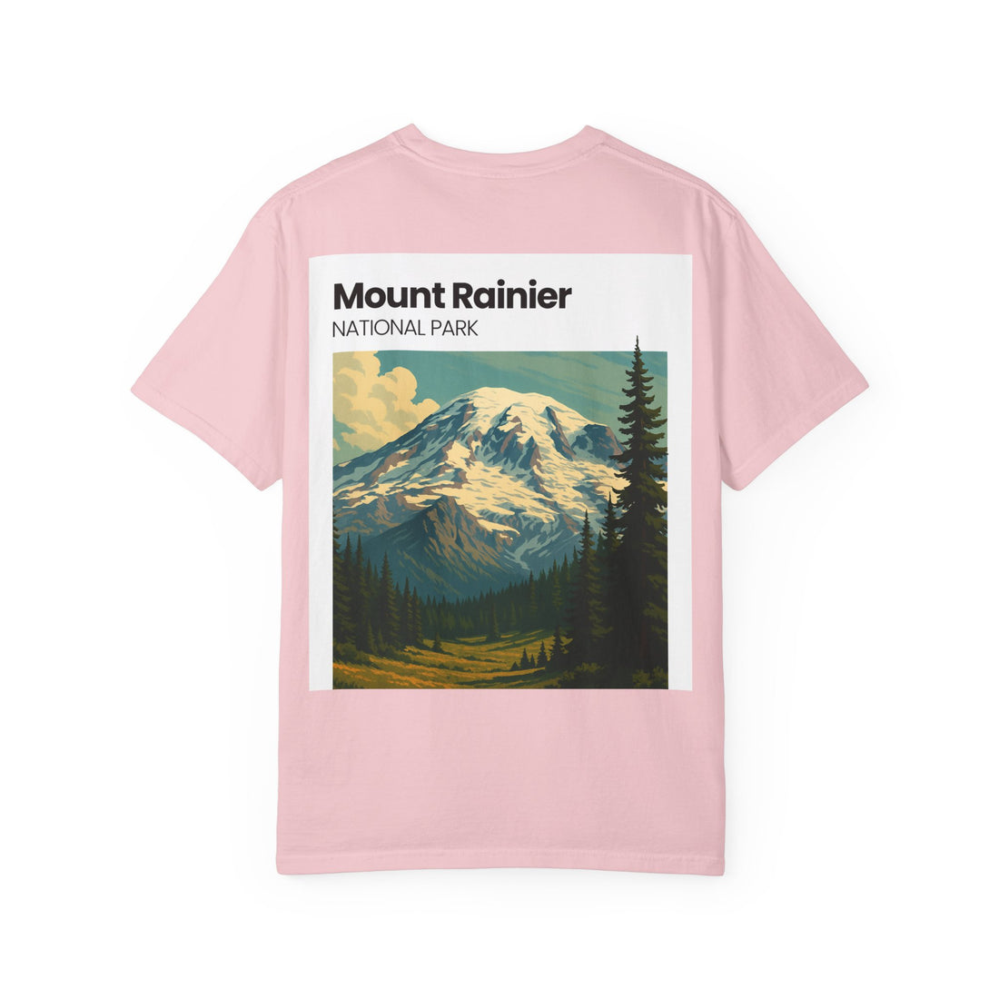 Mount Rainier National Park Poster T-Shirt | Vintage Landscape Graphic
