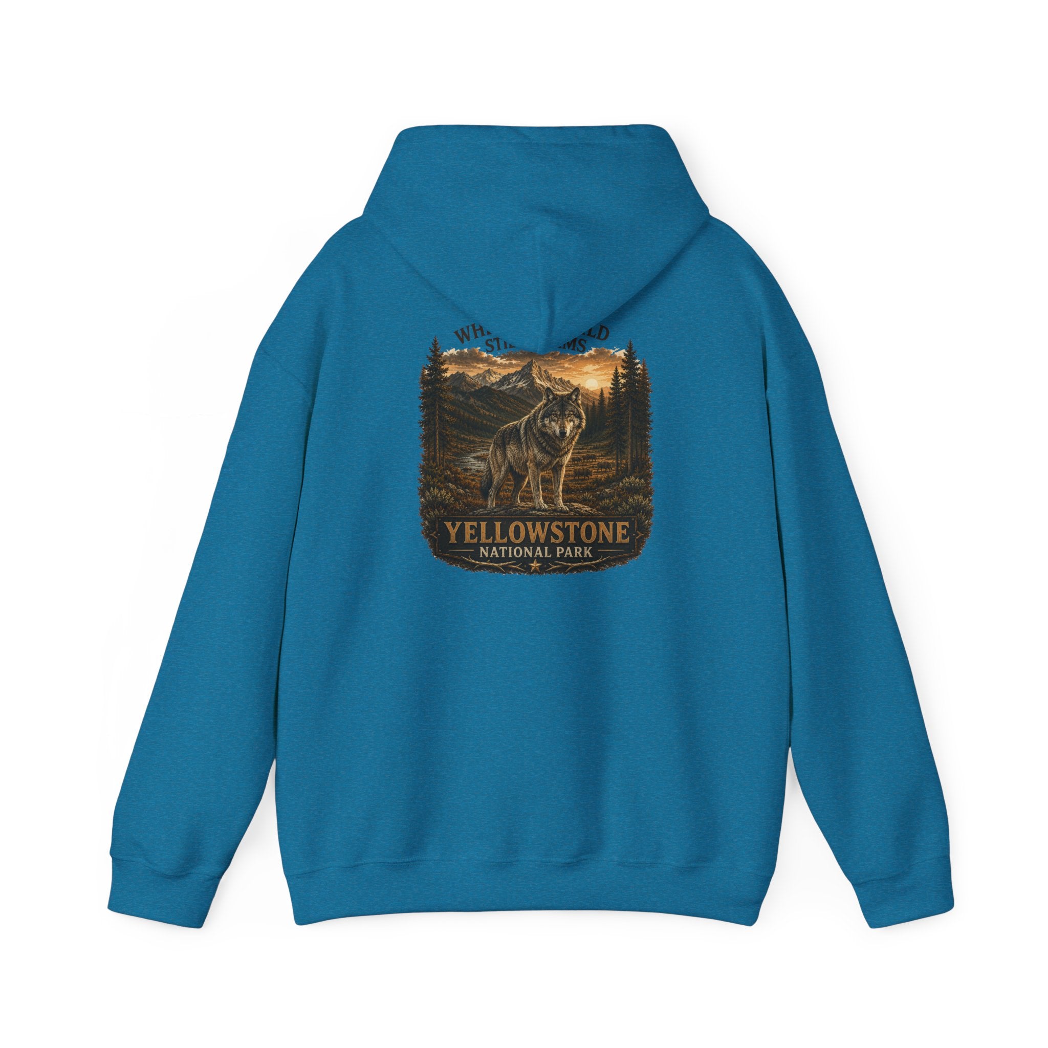Yellowstone Wolf Round Badge Hoodie