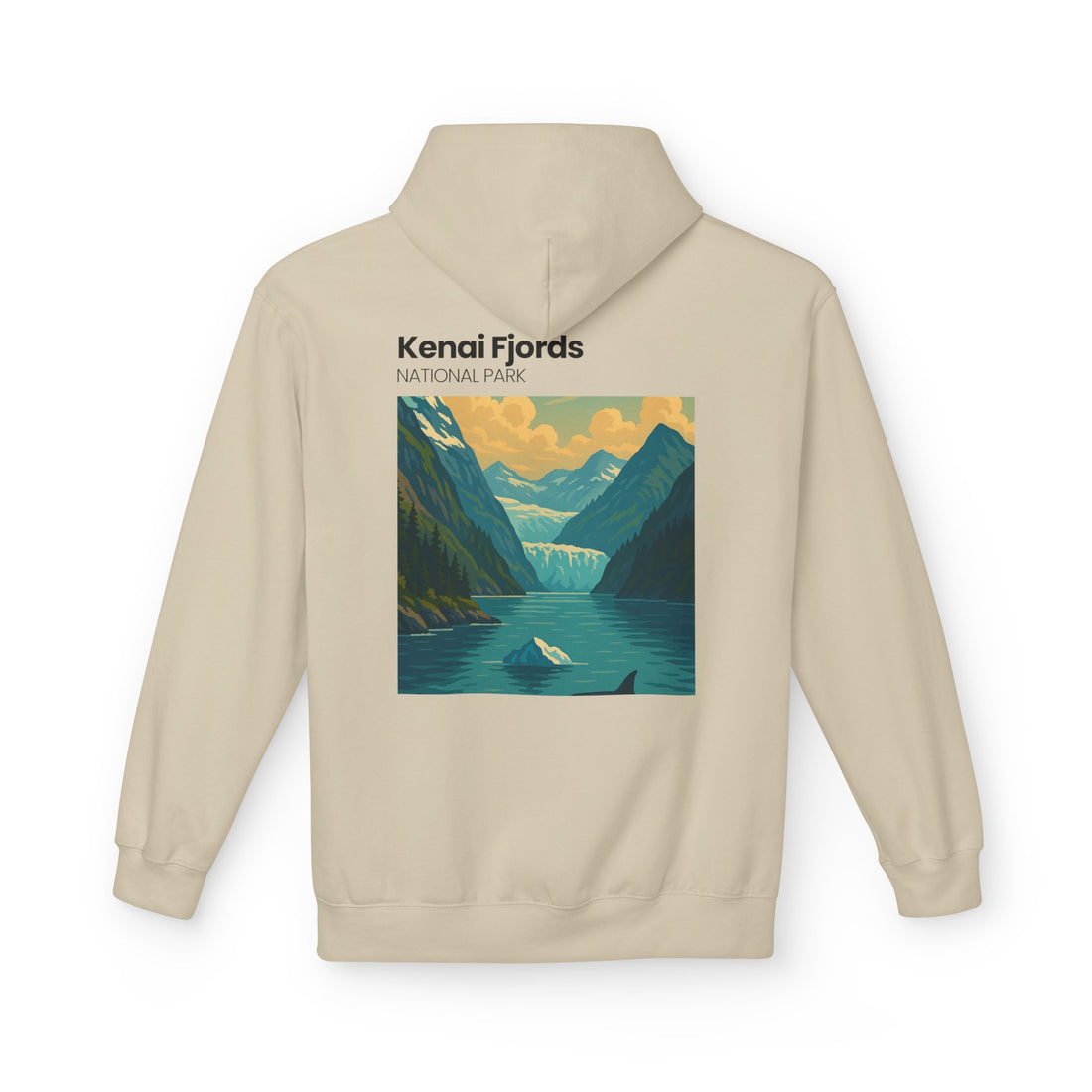 Kenai Fjords National Park landscape Hoodie | Alaska fjord vintage poster