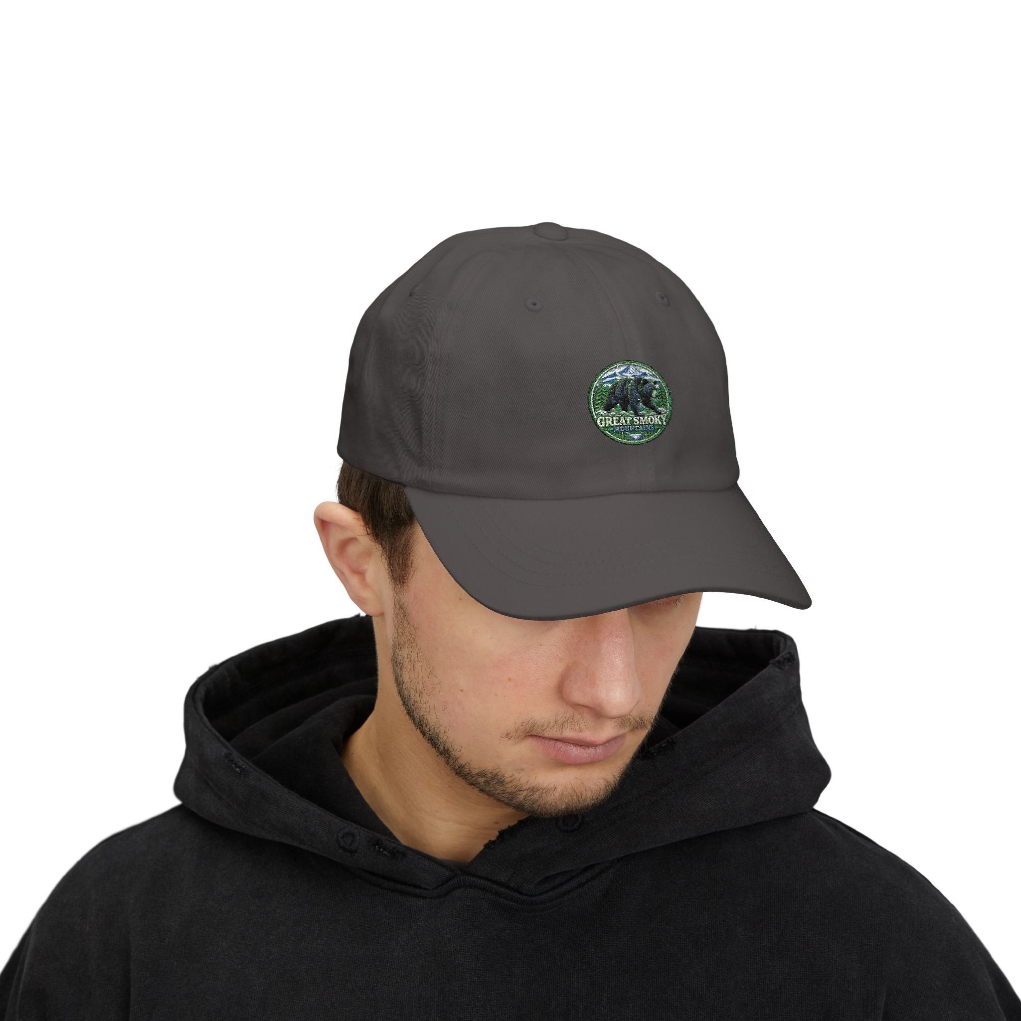 Great Smoky Mountains Black bear Round Logo Classic Dad Cap