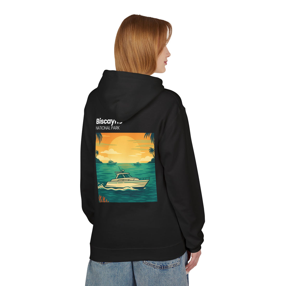 Biscayne National Park Boat Sunset Hoodie | Nautical Tropical Graphic