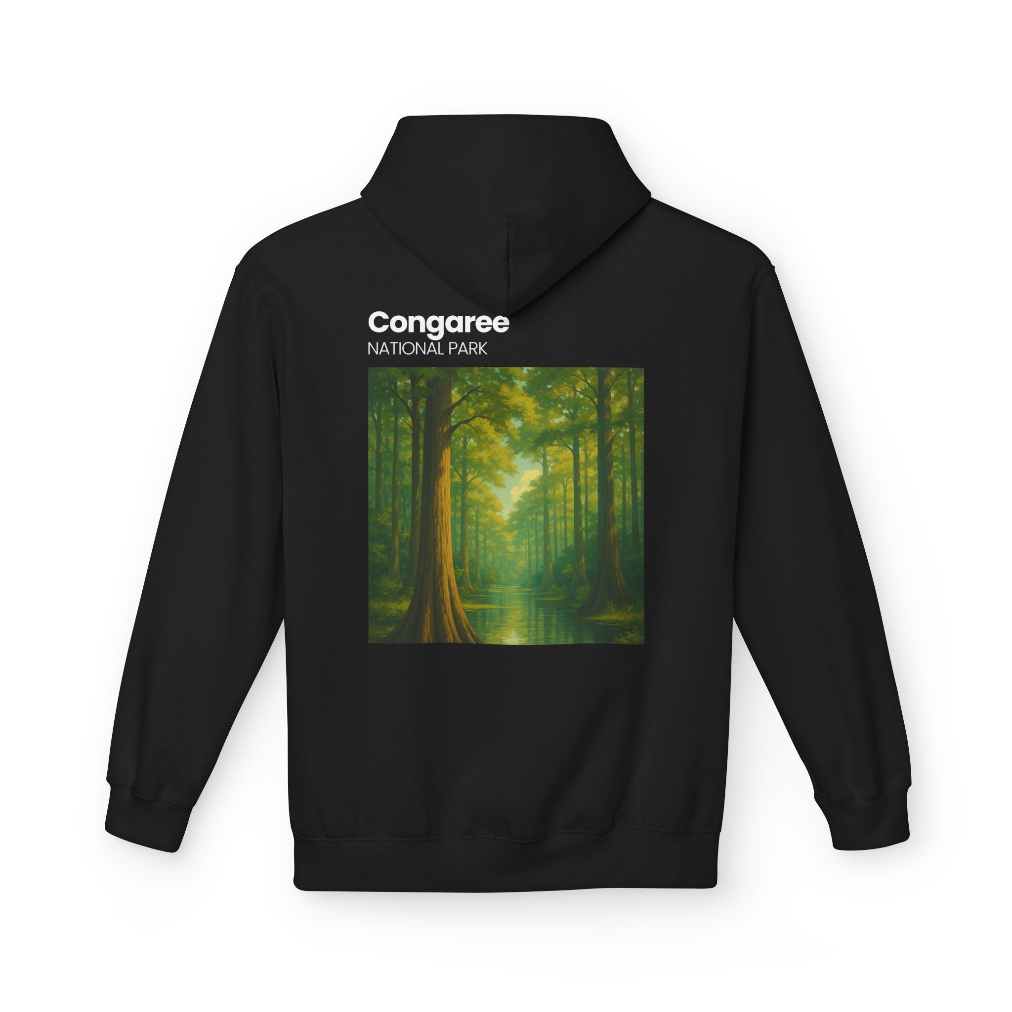 Congaree National Park Forest Scene Hoodie | Scenic Tree Landscape Pullover