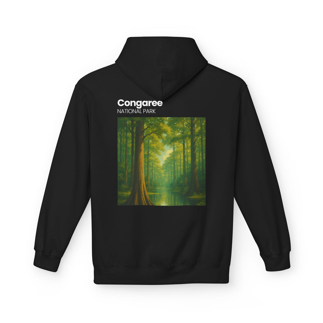 Congaree National Park Forest Scene Hoodie | Scenic Tree Landscape Pullover