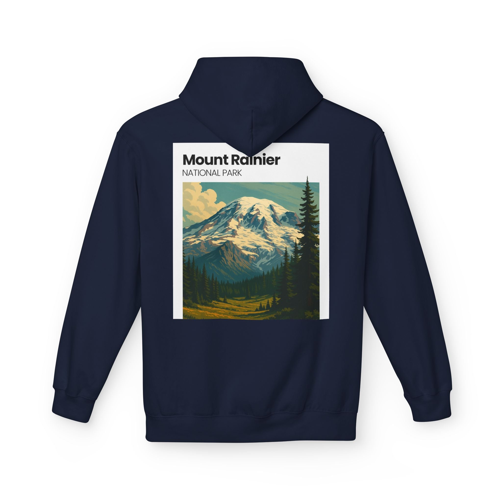 Mount Rainier National Park Hoodie | Vintage Landscape Mountain Design