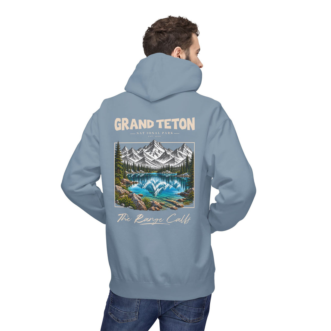 Grand Teton National Park Lake Reflection Graphic Hoodie