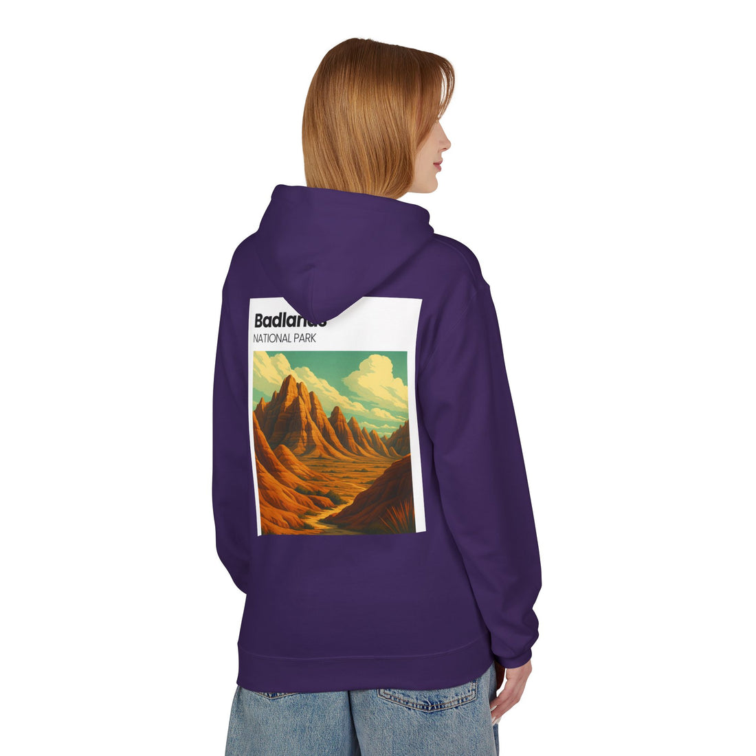 Badlands National Park landscape hoodie | vintage desert mountain art