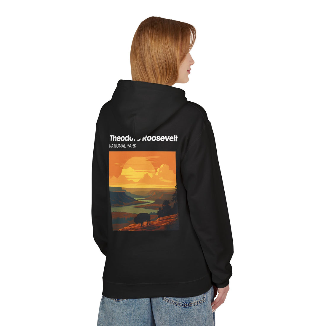 Theodore Roosevelt National Park Hoodie | Vintage Sunset Landscape