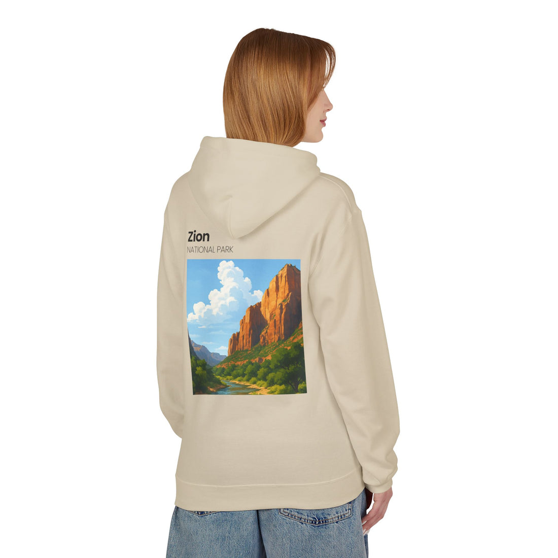 Zion National Park landscape Hoodie | Scenic Canyon Poster back print