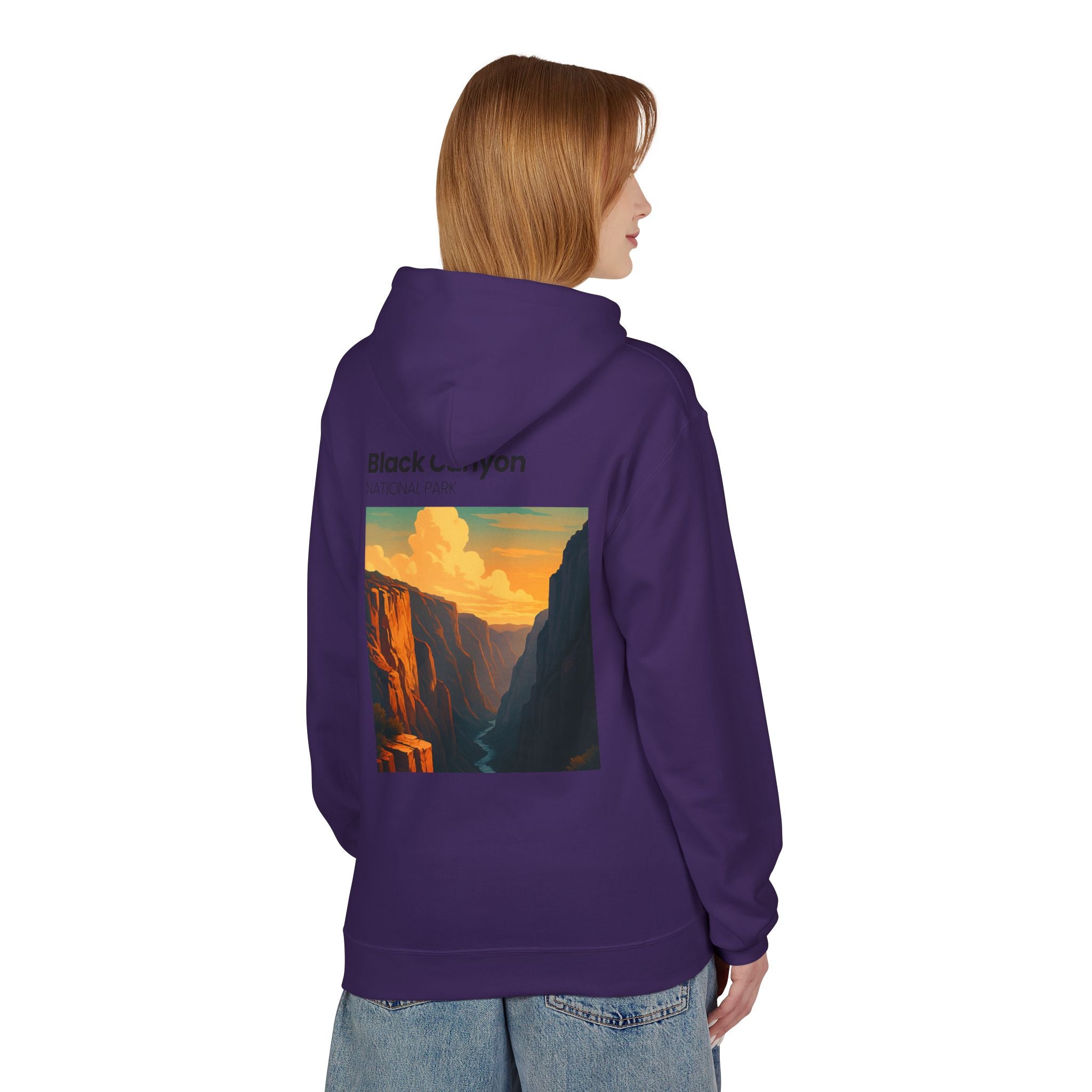 Black Canyon National Park Hoodie | Vintage Canyon Sunset Illustration