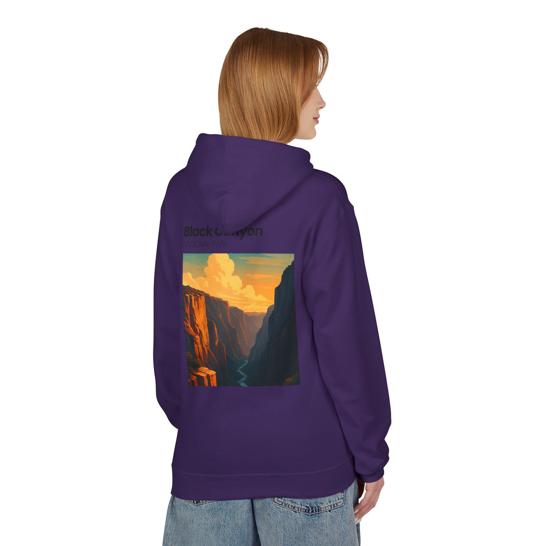 Black Canyon National Park Hoodie | Vintage Canyon Sunset Illustration