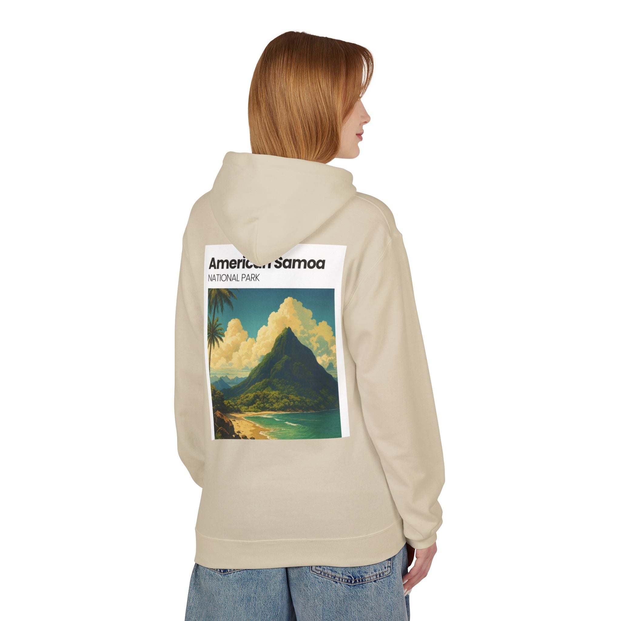American Samoa National Park Landscape Hoodie | Vintage Tropical Island Print