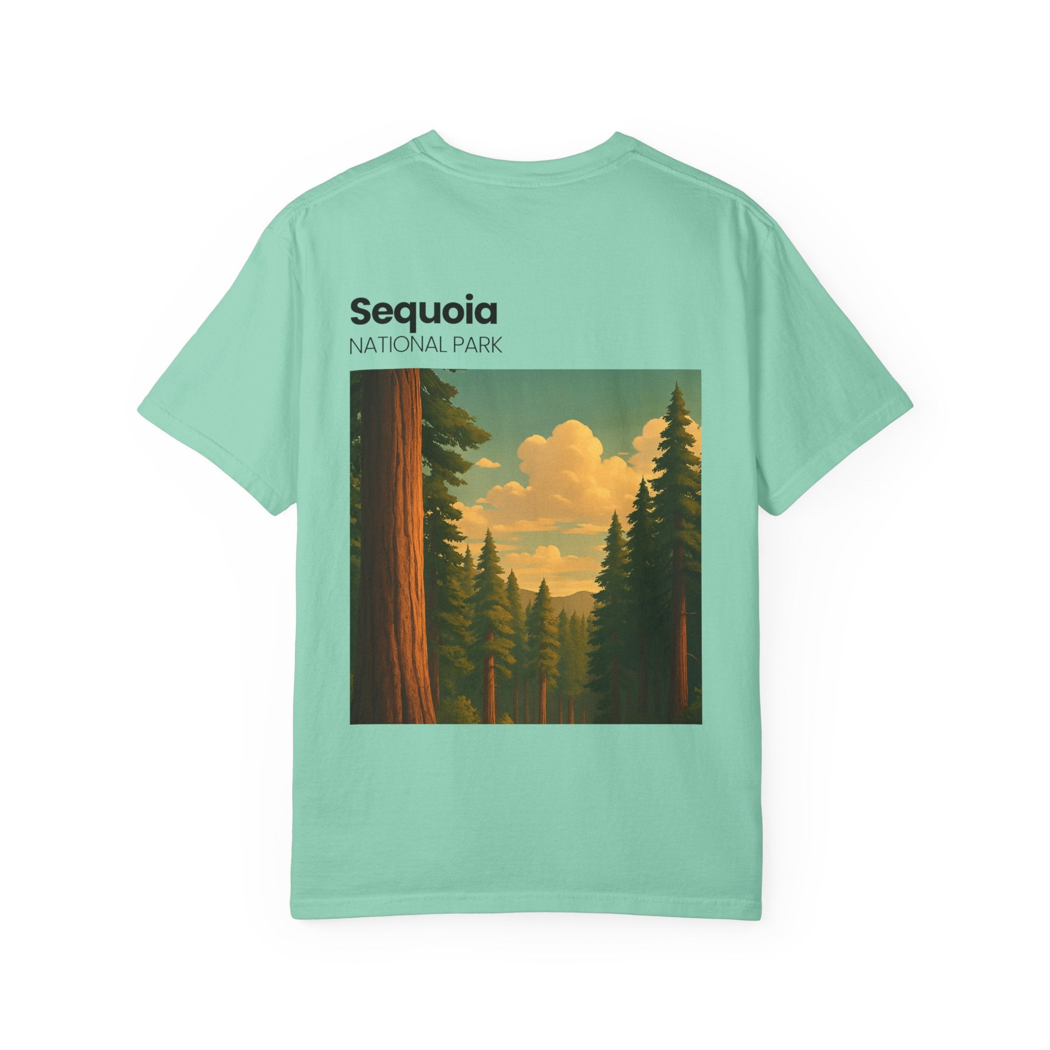 Sequoia National Park Poster Art T-Shirt | Vintage Forest Illustration